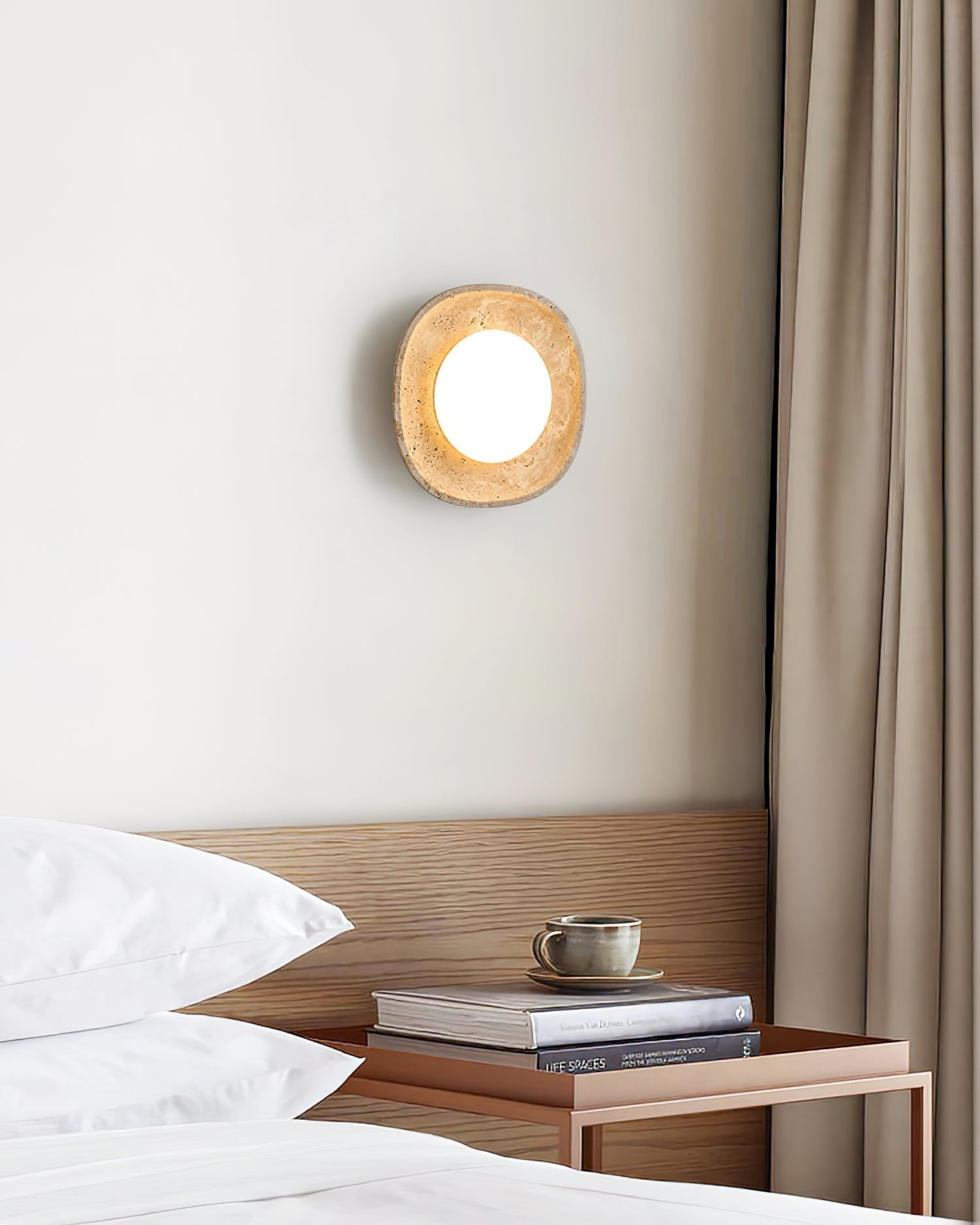Ritta Wall Lamp Travertine Globe - Letslighting