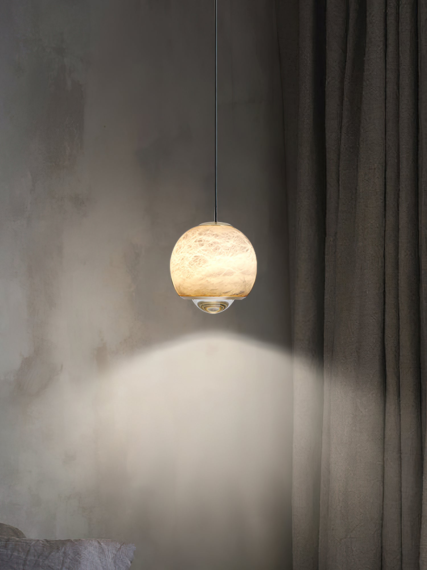 Zephaan Modern Minimalist Brass Alabaster Pendant Light - Letslighting