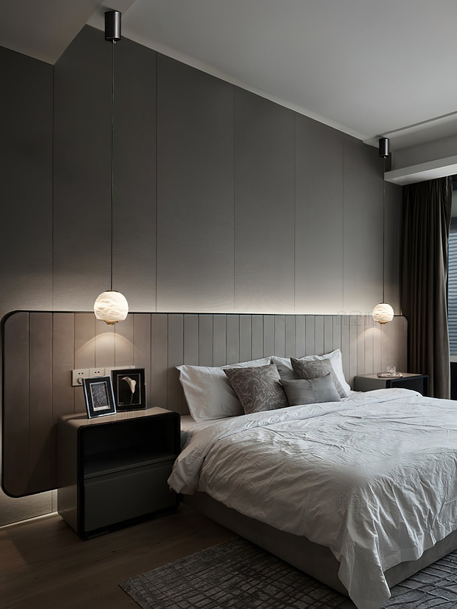 Zephaan Modern Minimalist Brass Alabaster Pendant Light - Letslighting