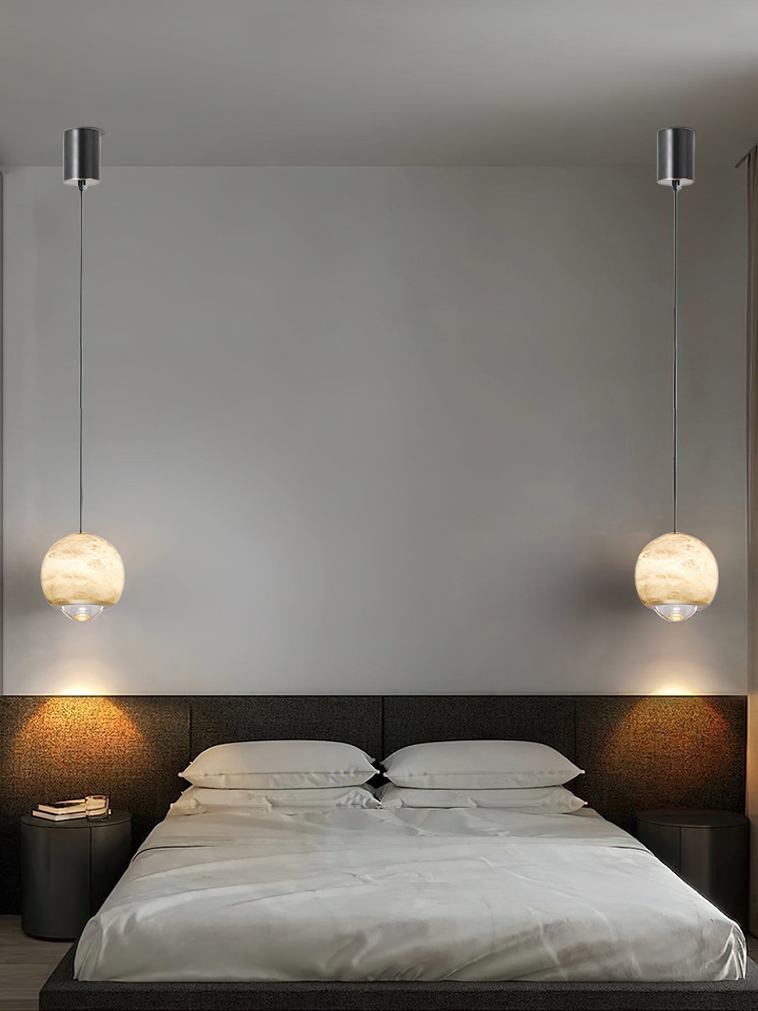 Zephaan Modern Minimalist Brass Alabaster Pendant Light - Letslighting