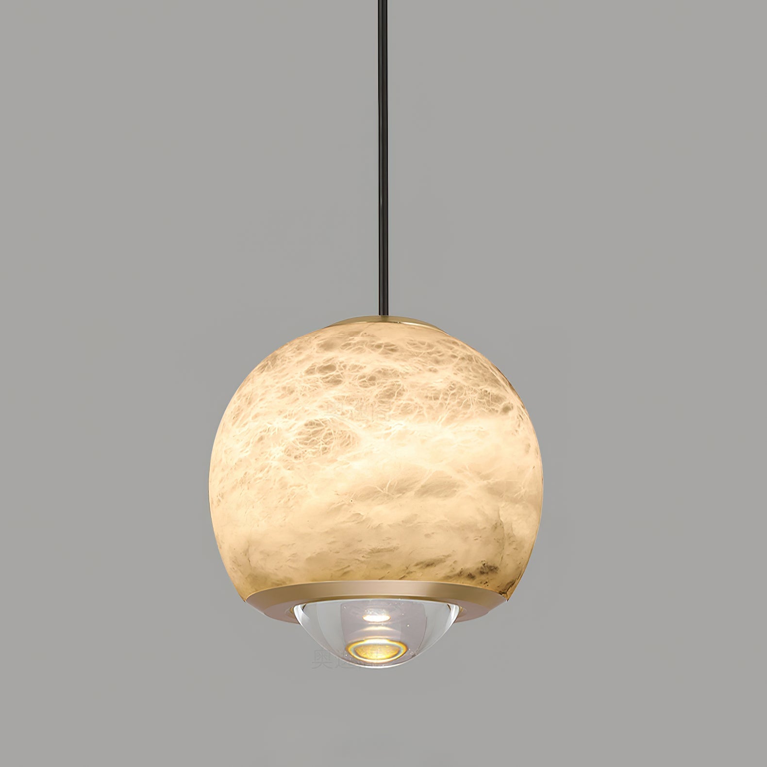Zephaan Modern Minimalist Brass Alabaster Pendant Light - Letslighting