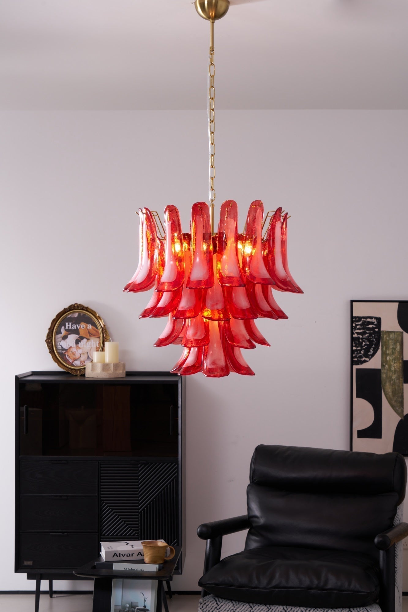 Aurora Chandelier Red Petal Glass Layered Artistic - Neutralighting