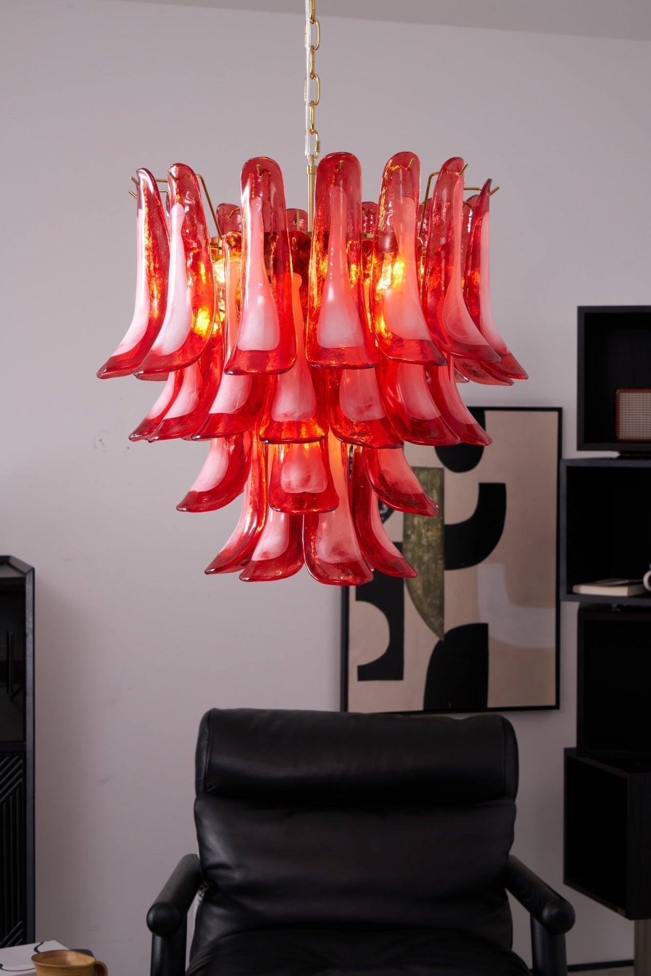 Aurora Chandelier Red Petal Glass Layered Artistic - Neutralighting