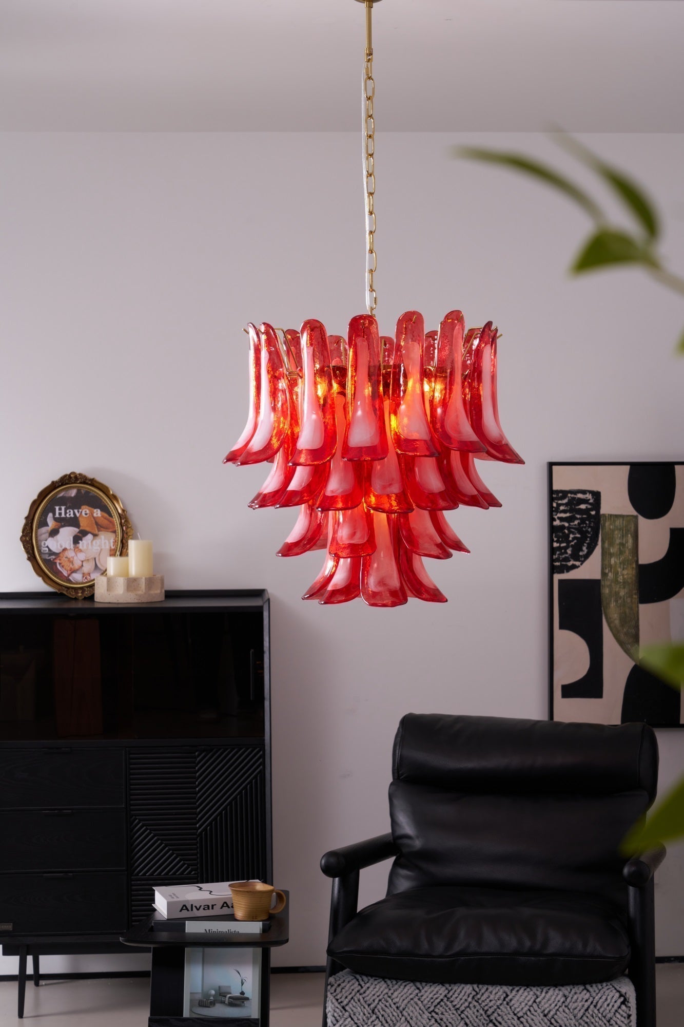 Aurora Chandelier Red Petal Glass Layered Artistic - Neutralighting