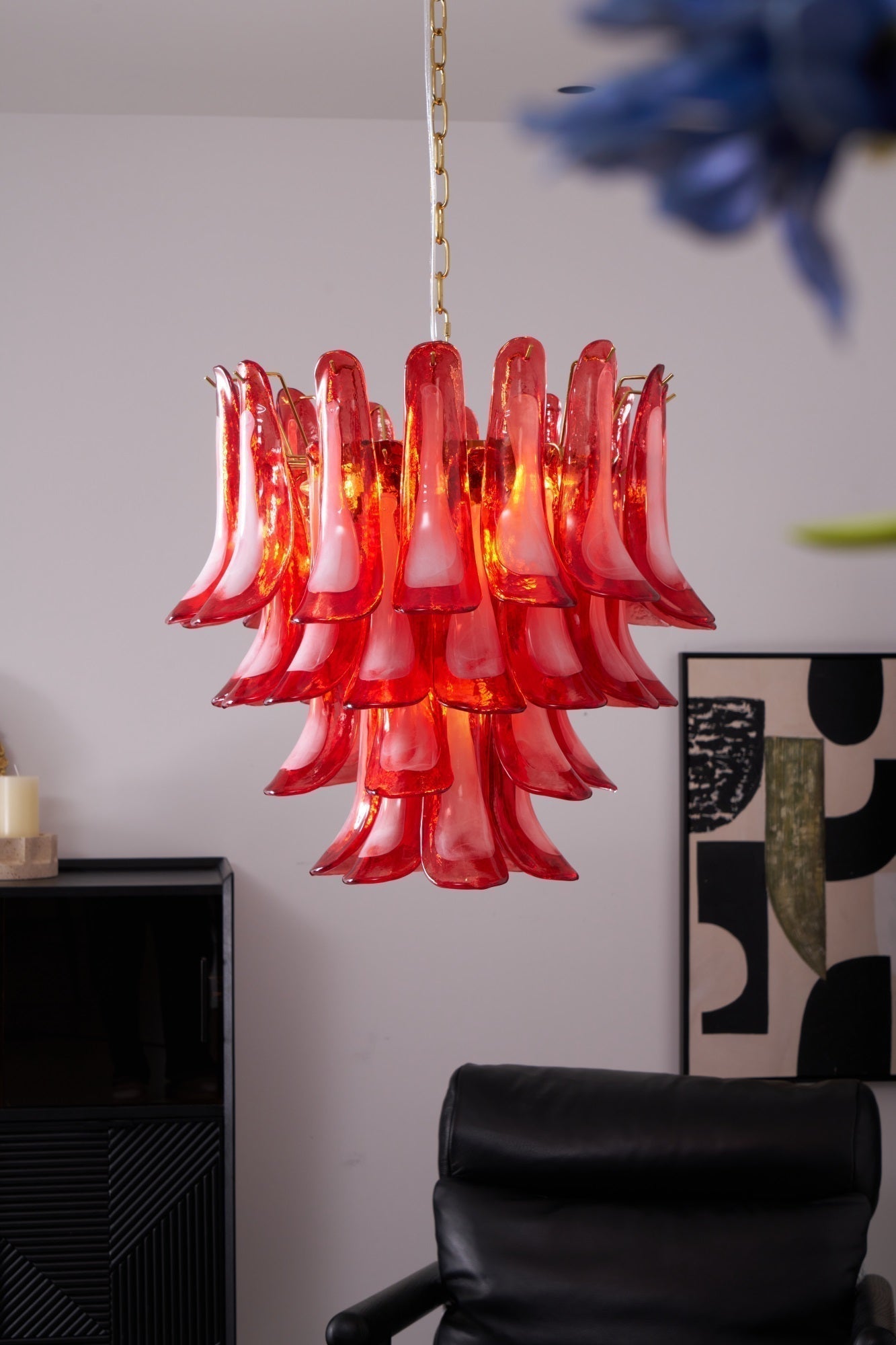Aurora Chandelier Red Petal Glass Layered Artistic - Neutralighting