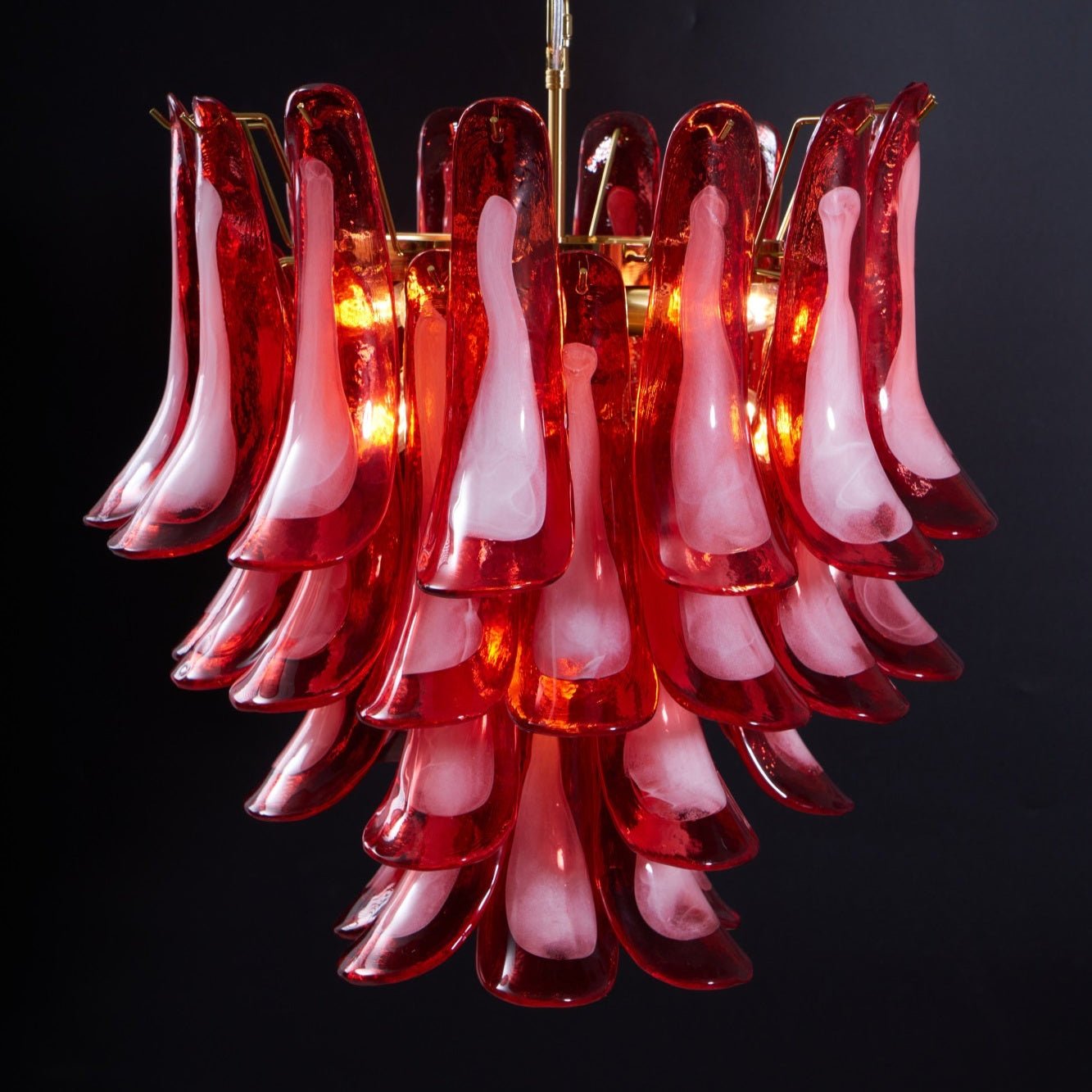 Aurora Chandelier Red Petal Glass Layered Artistic - Neutralighting