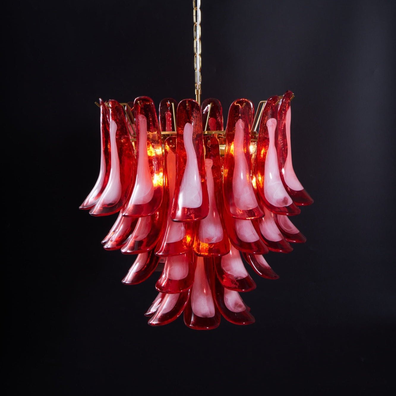 Aurora Chandelier Red Petal Glass Layered Artistic - Neutralighting