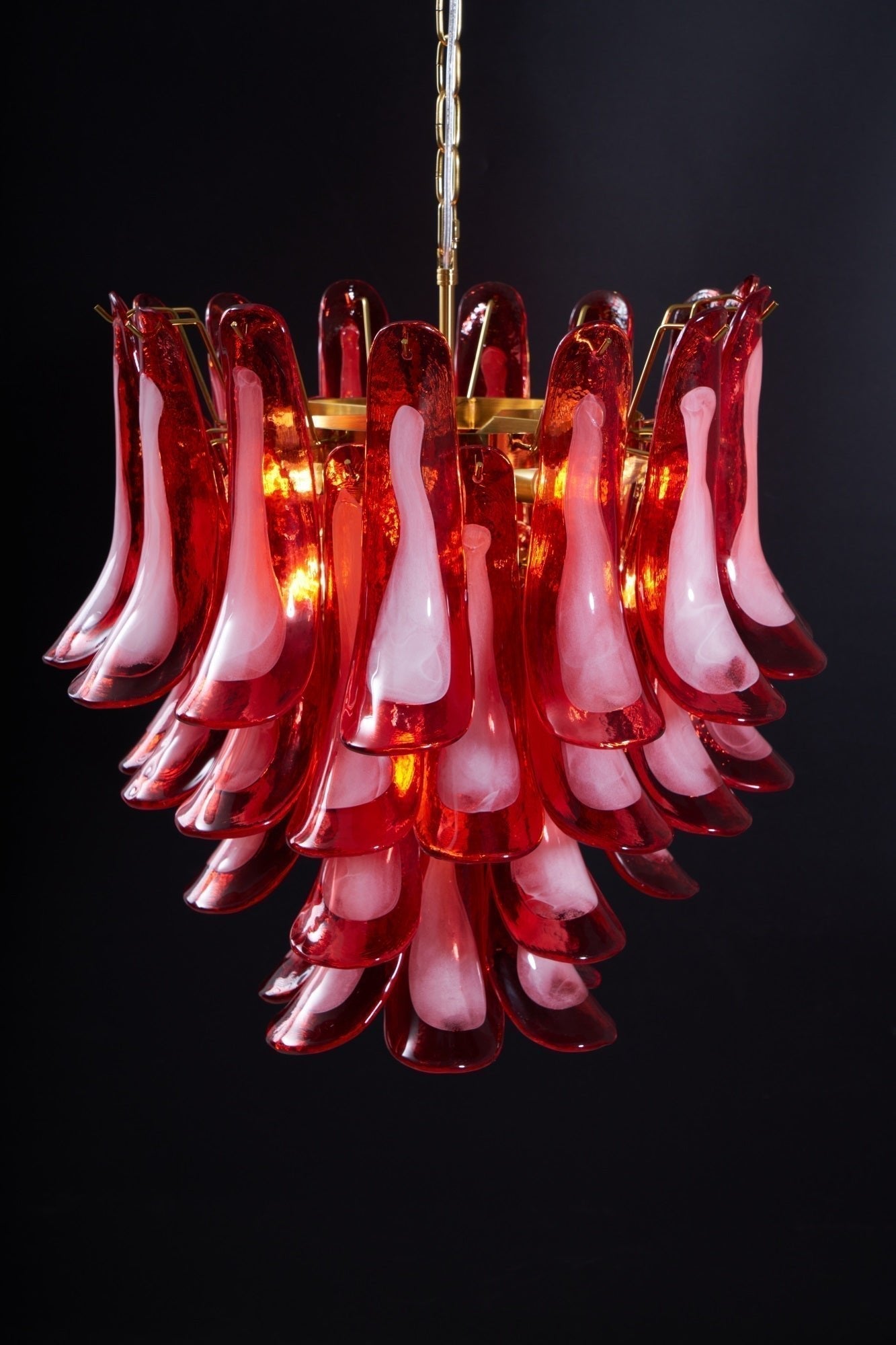 Aurora Chandelier Red Petal Glass Layered Artistic - Neutralighting