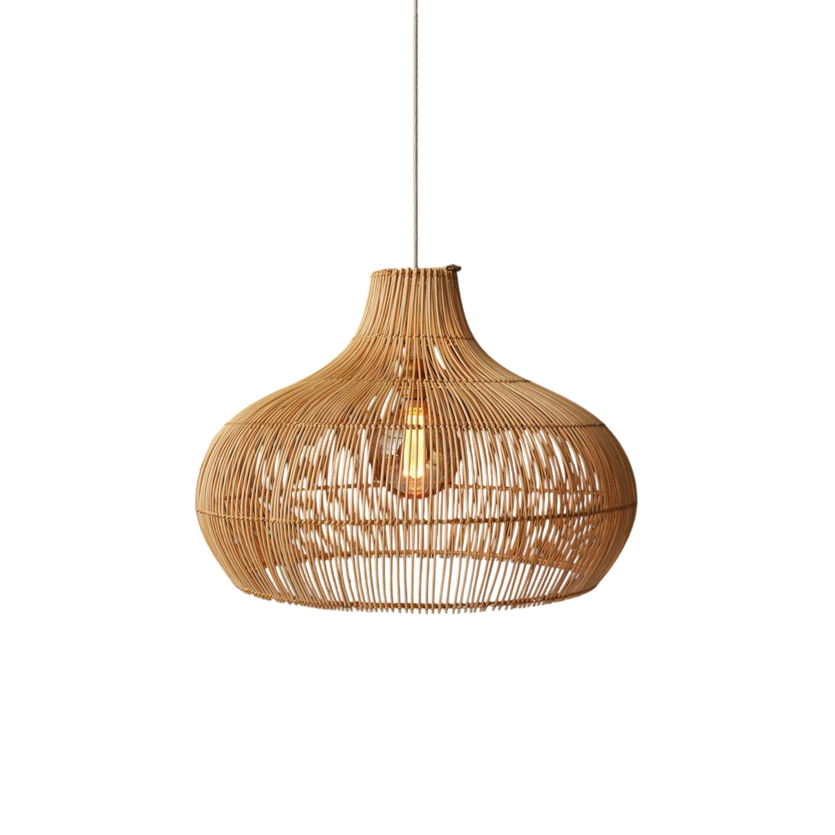 Elsilira Eleganz Natur Rattan Pendelleuchte-Letslighting