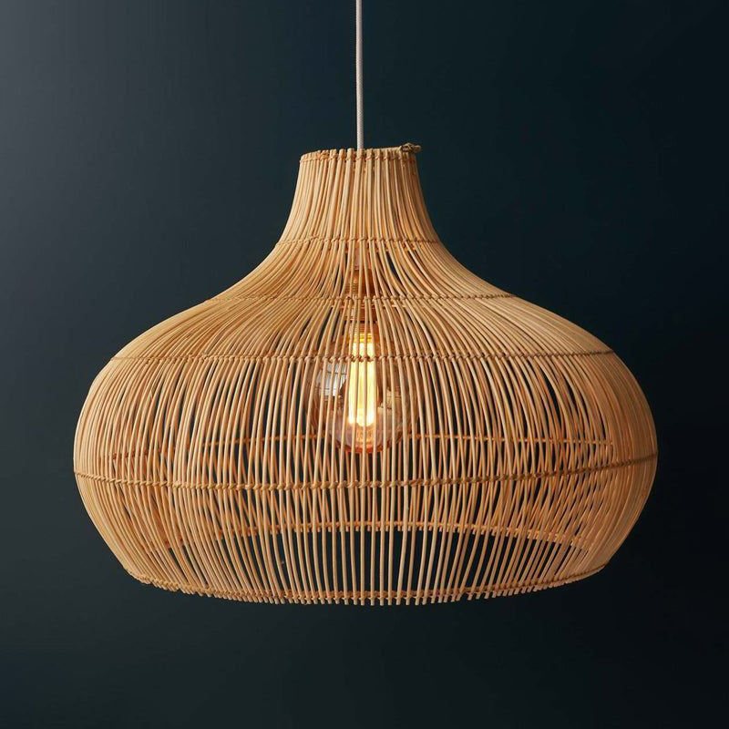 Elsilira Eleganz Natur Rattan Pendelleuchte-Letslighting