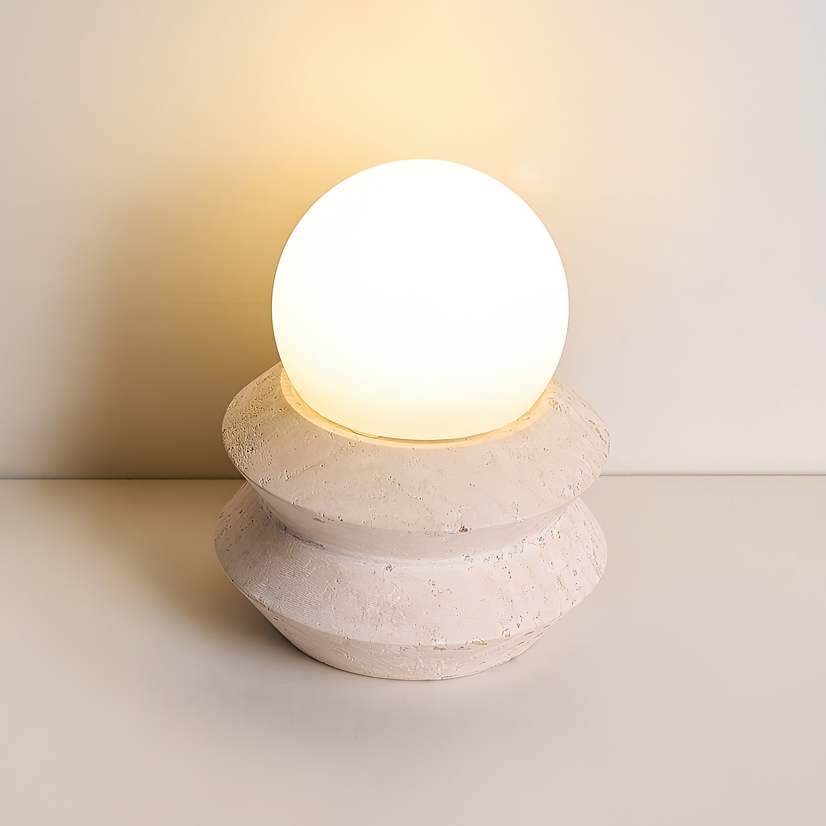 Fin Travertine Table Lamp (Built-in Battery) - Letslighting
