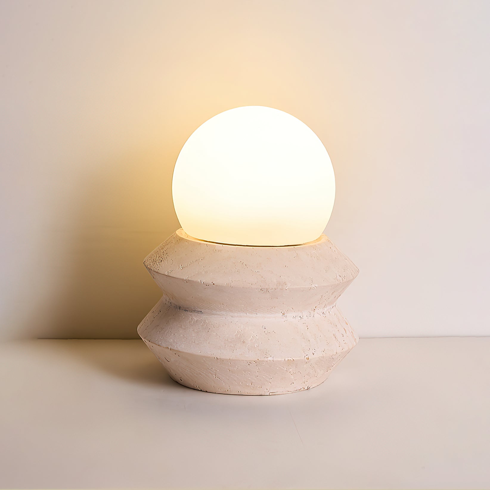 Fin Travertine Table Lamp (Built-in Battery) - Letslighting