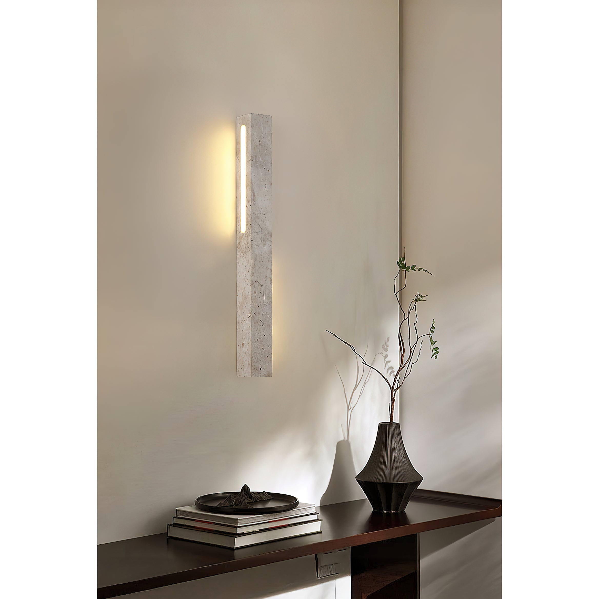 Eurdora Modern Minimalist Travertine Wall Lamp - Letslighting