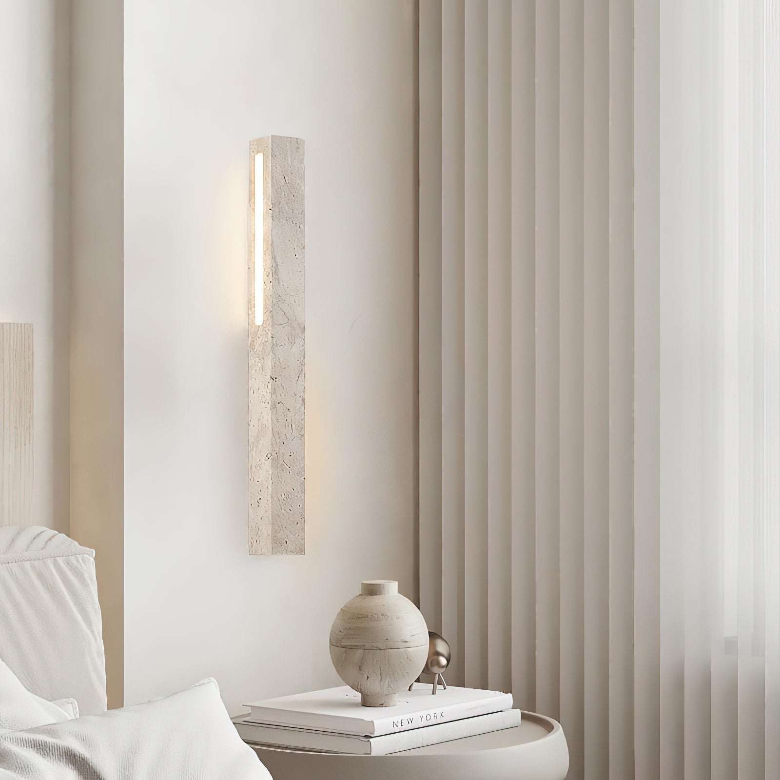 Eurdora Modern Minimalist Travertine Wall Lamp - Letslighting
