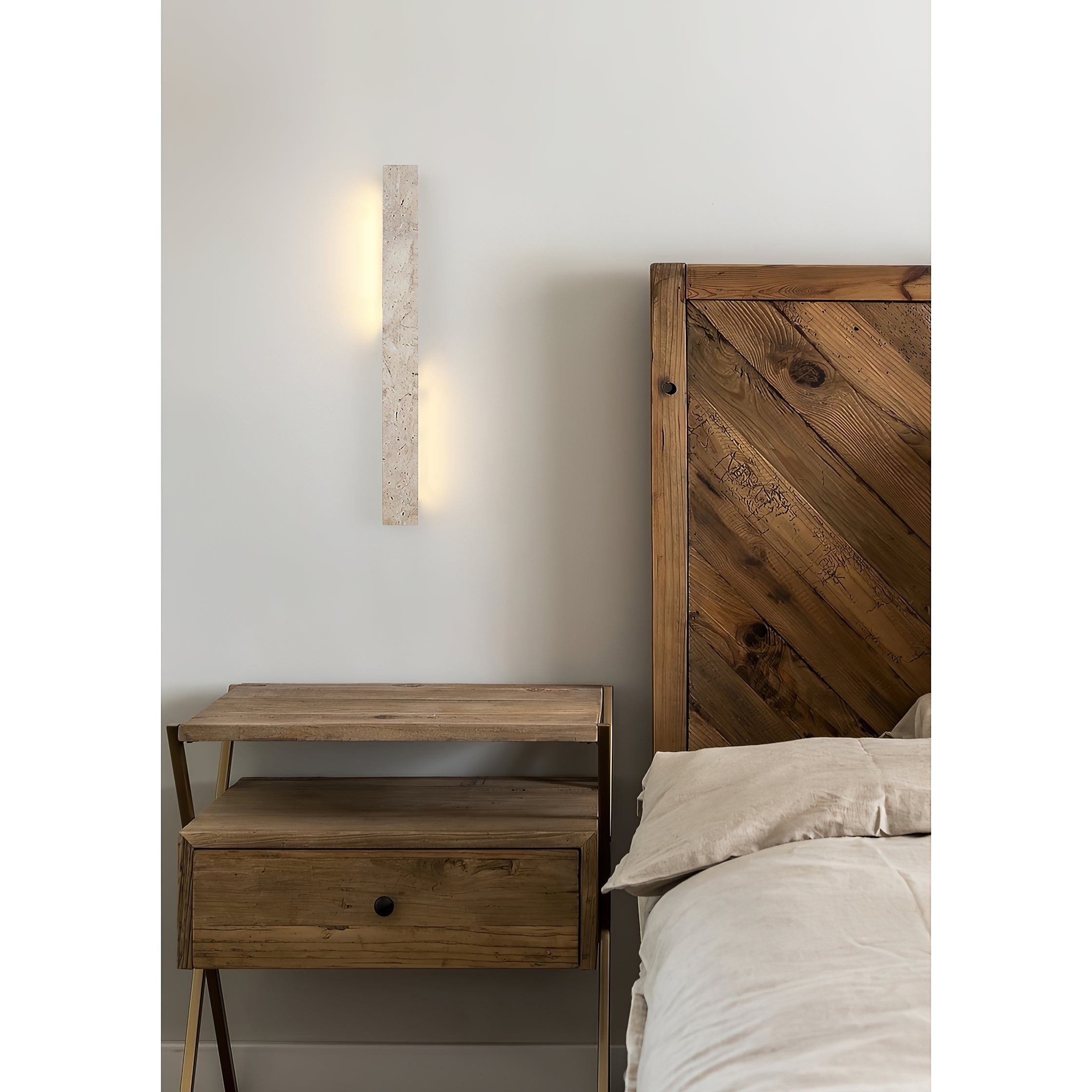 Eurdora Modern Minimalist Travertine Wall Lamp - Letslighting
