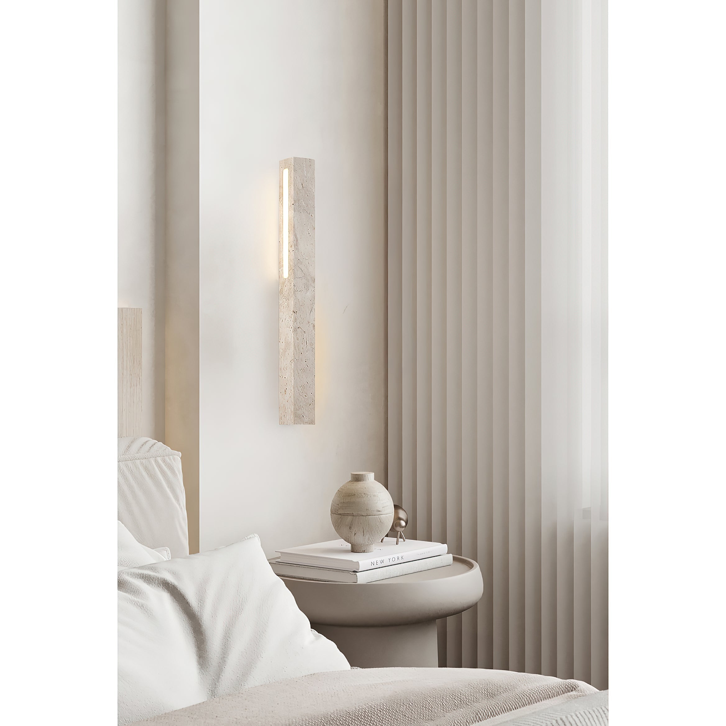 Eurdora Modern Minimalist Travertine Wall Lamp - Letslighting
