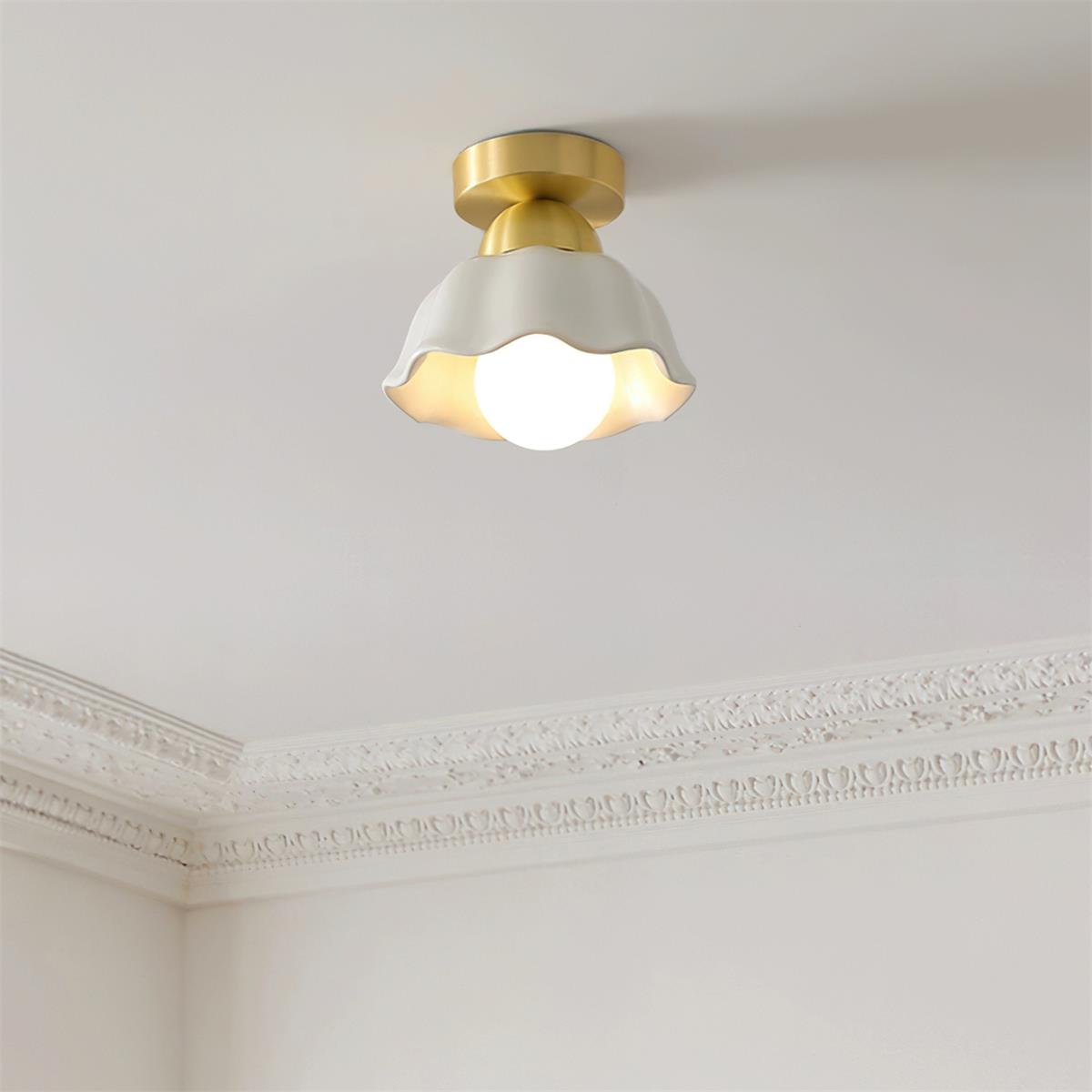 Opila Gold & Weiß Semi-Einbau Deckenleuchte-Letslighting
