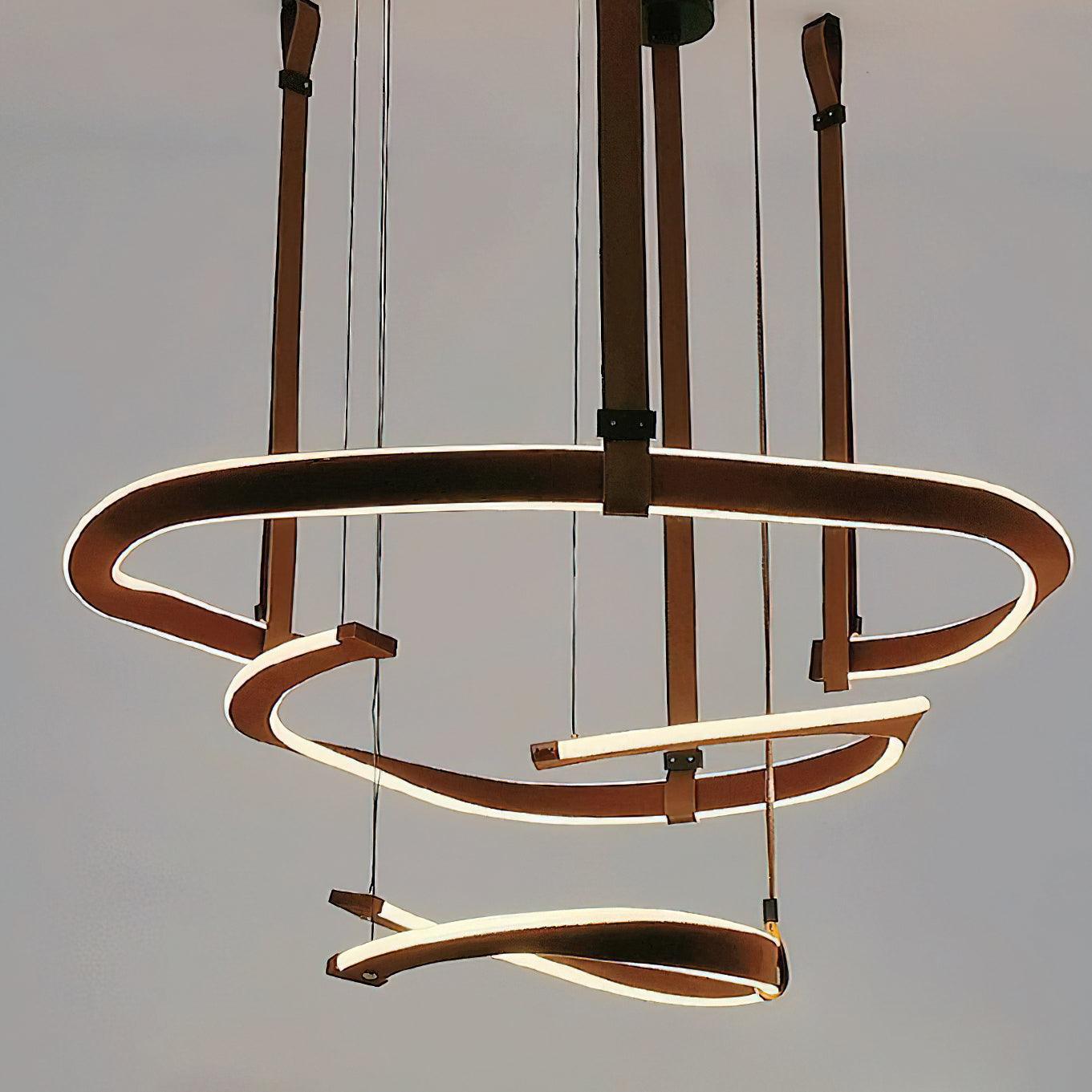 Cesorora Gebogener Kronleuchter aus Kunstleder-Letslighting