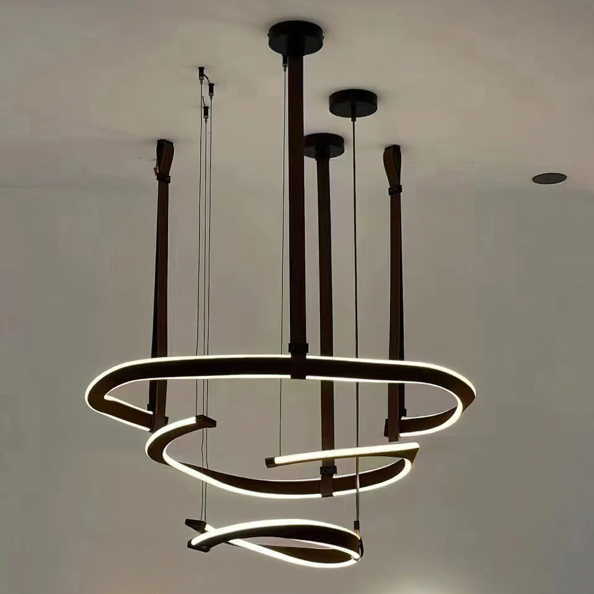 Cesorora Gebogener Kronleuchter aus Kunstleder-Letslighting