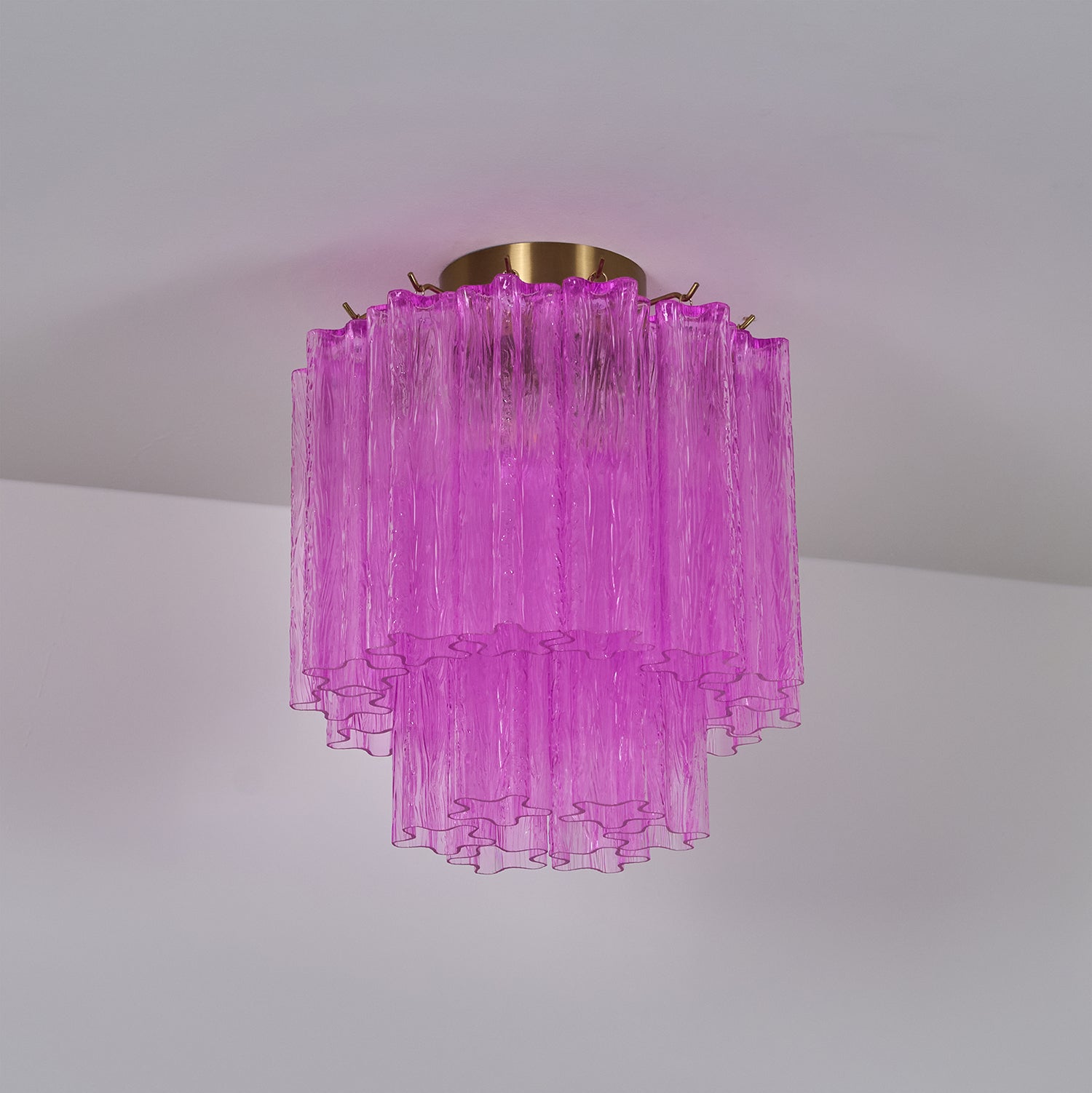 Aurora Ceiling Lamp Purple Murano Glass Tiered Flush Mount - Neutralighting