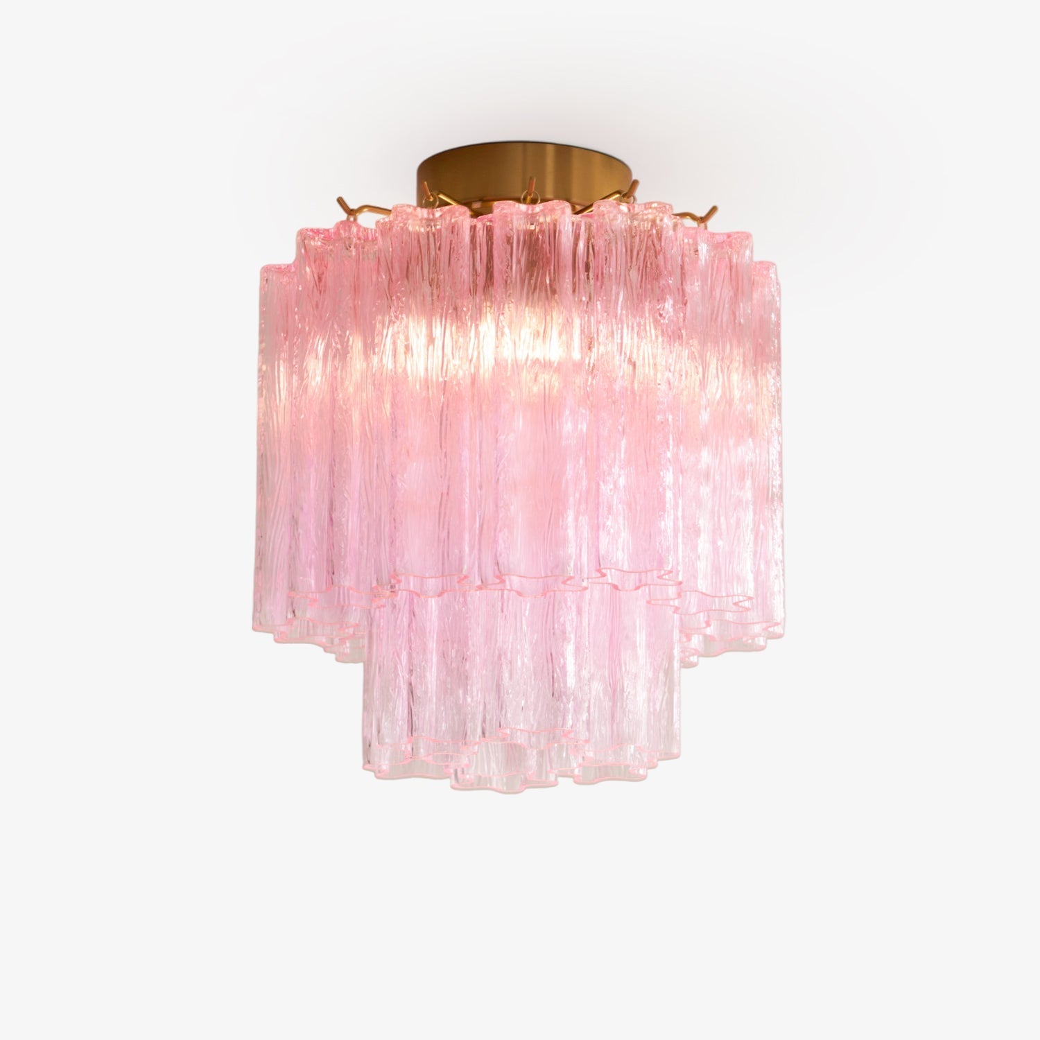 Aurora Ceiling Lamp Pink Murano Glass Tiered Modern Flush - Neutralighting