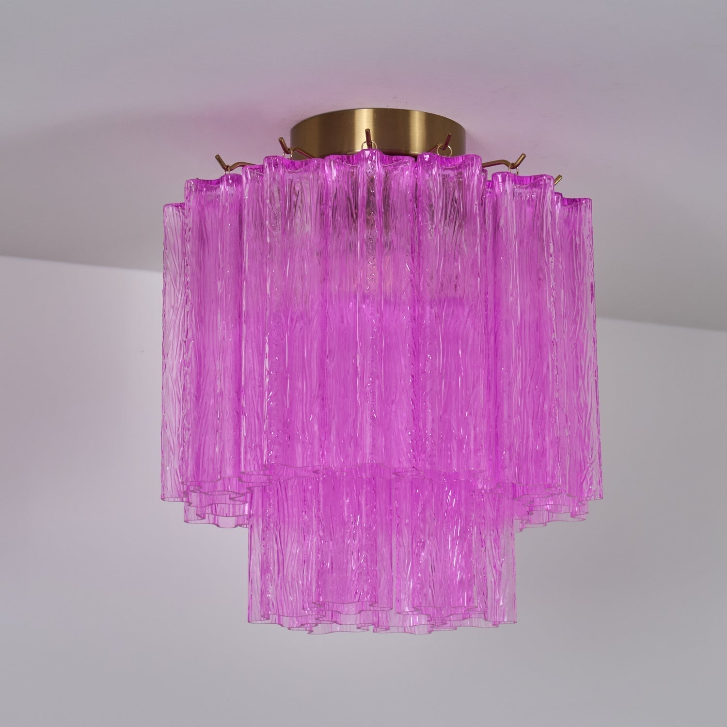 Aurora Ceiling Lamp Purple Murano Glass Tiered Flush Mount - Neutralighting