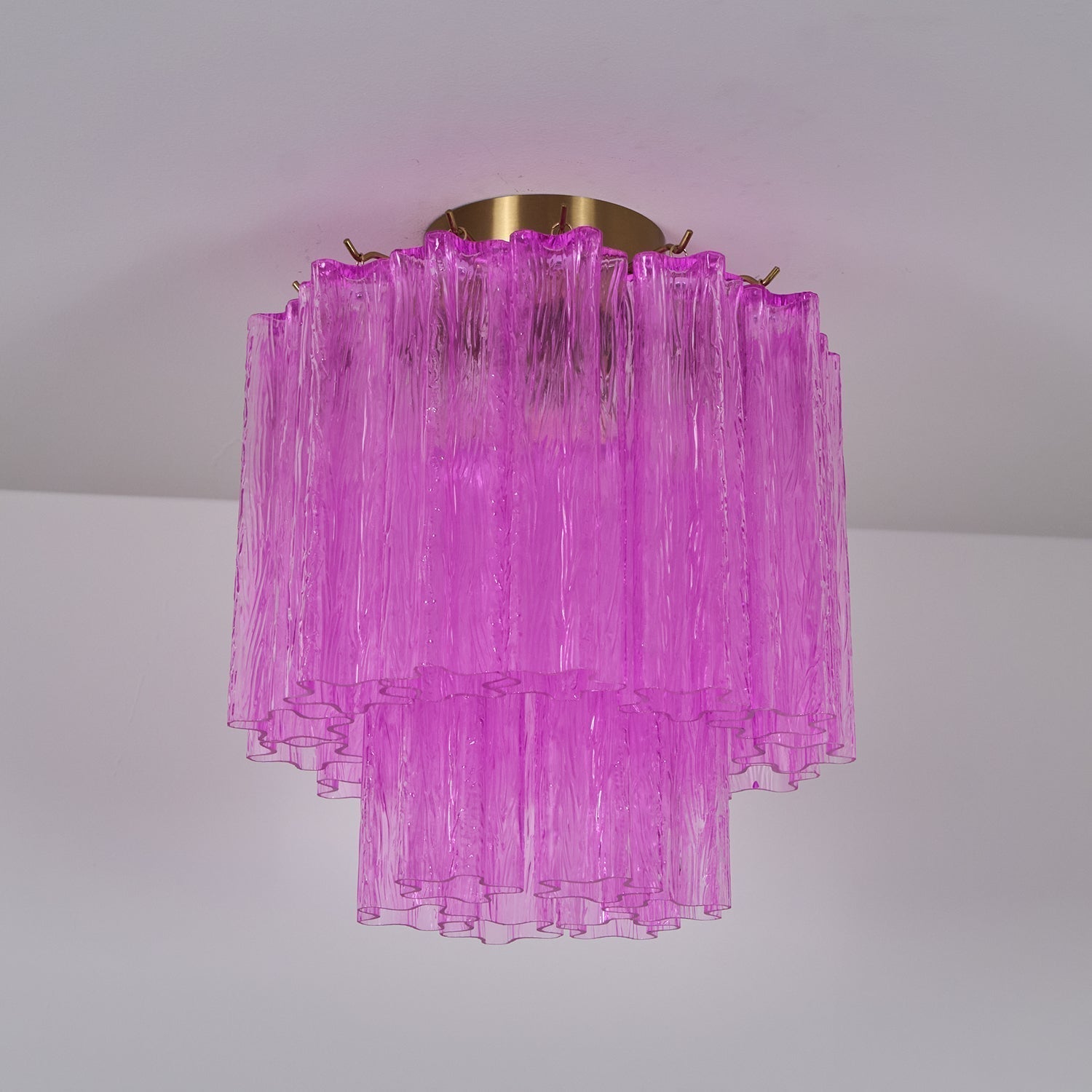 Aurora Ceiling Lamp Purple Murano Glass Tiered Flush Mount - Neutralighting