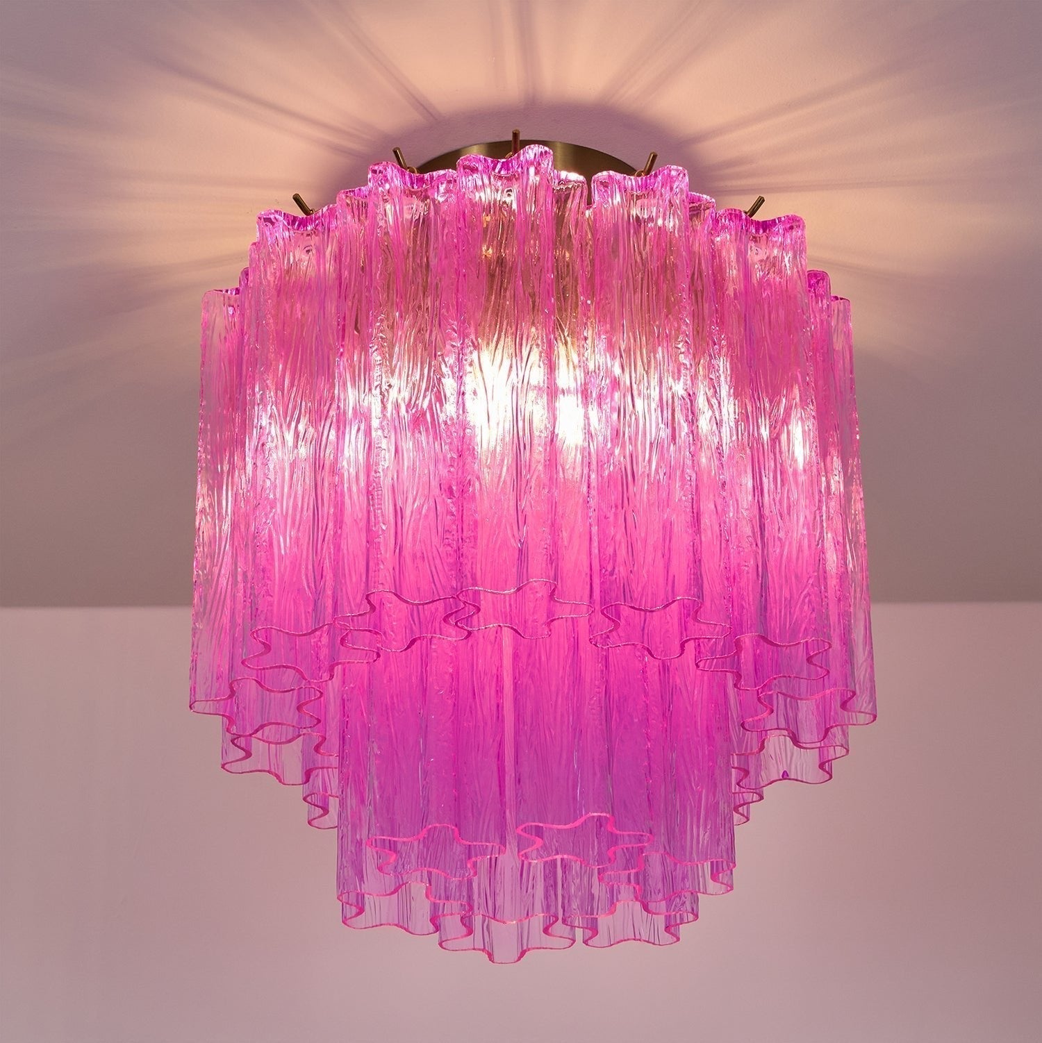 Aurora Ceiling Lamp Purple Murano Glass Tiered Flush Mount - Neutralighting