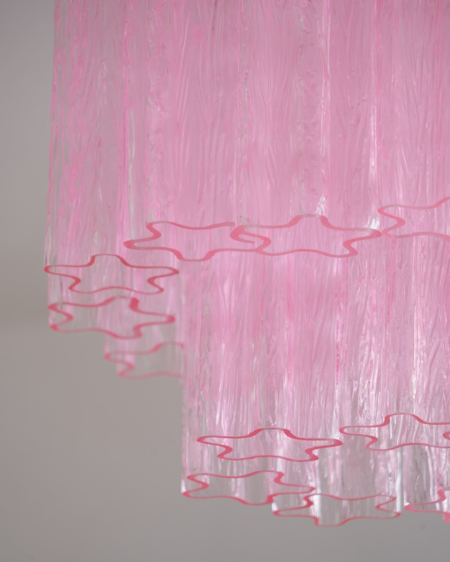 Aurora Ceiling Lamp Pink Murano Glass Tiered Modern Flush - Neutralighting