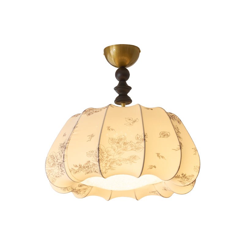 Fleurina Premium Nordic Art Deckenleuchte aus Holz und Stoff-Letslighting
