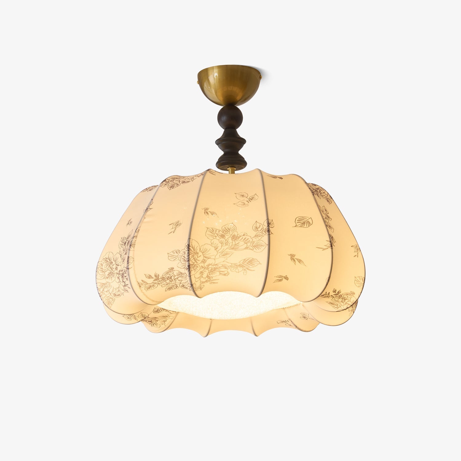 Fleurina Premium Nordic Art Deckenleuchte aus Holz und Stoff-Letslighting