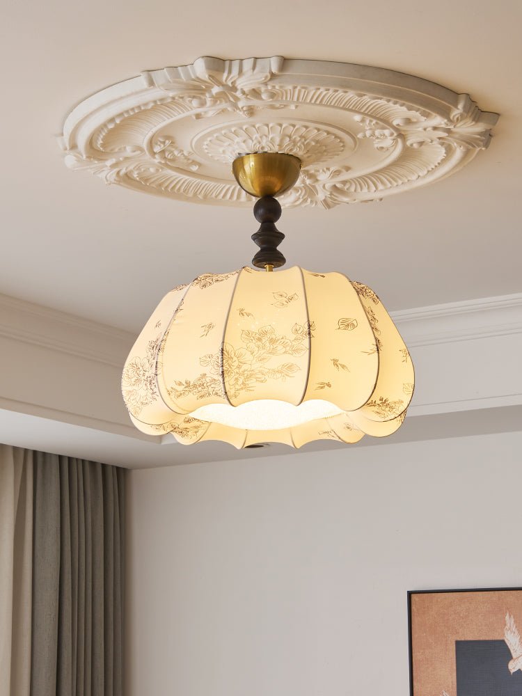 Fleurina Premium Nordic Art Deckenleuchte aus Holz und Stoff-Letslighting
