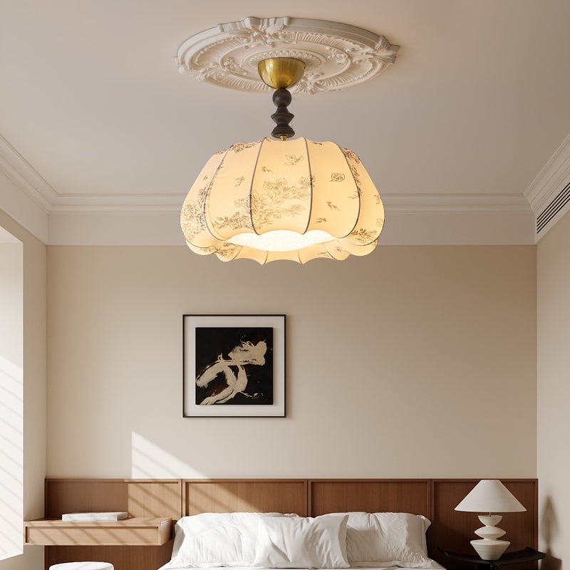 Fleurina Premium Nordic Art Deckenleuchte aus Holz und Stoff-Letslighting