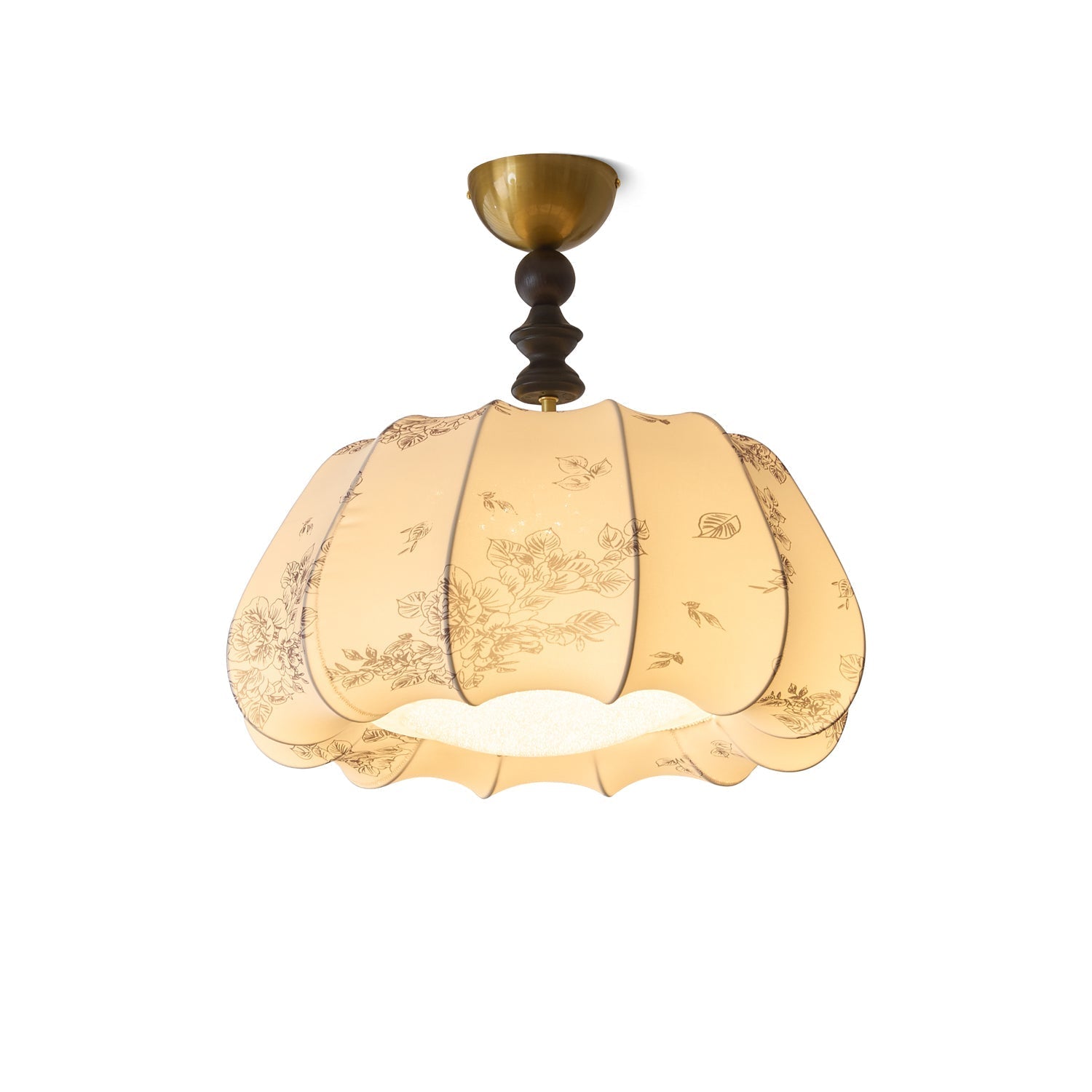 Fleurina Premium Nordic Art Deckenleuchte aus Holz und Stoff-Letslighting