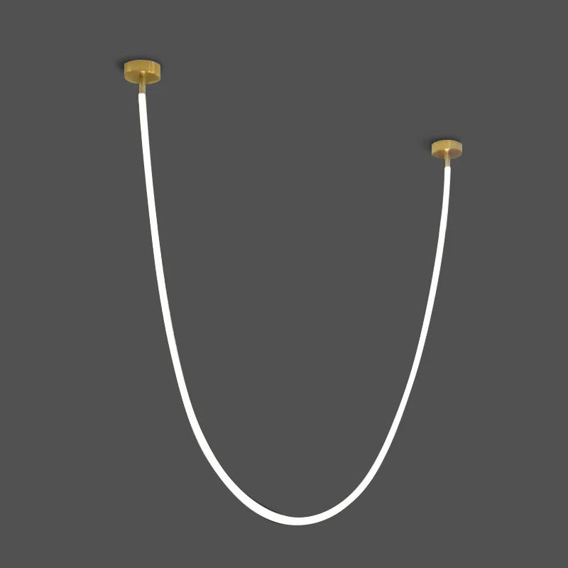 Solara Pendant Lamp Flexible Curve Silicone Brass - Letslighting