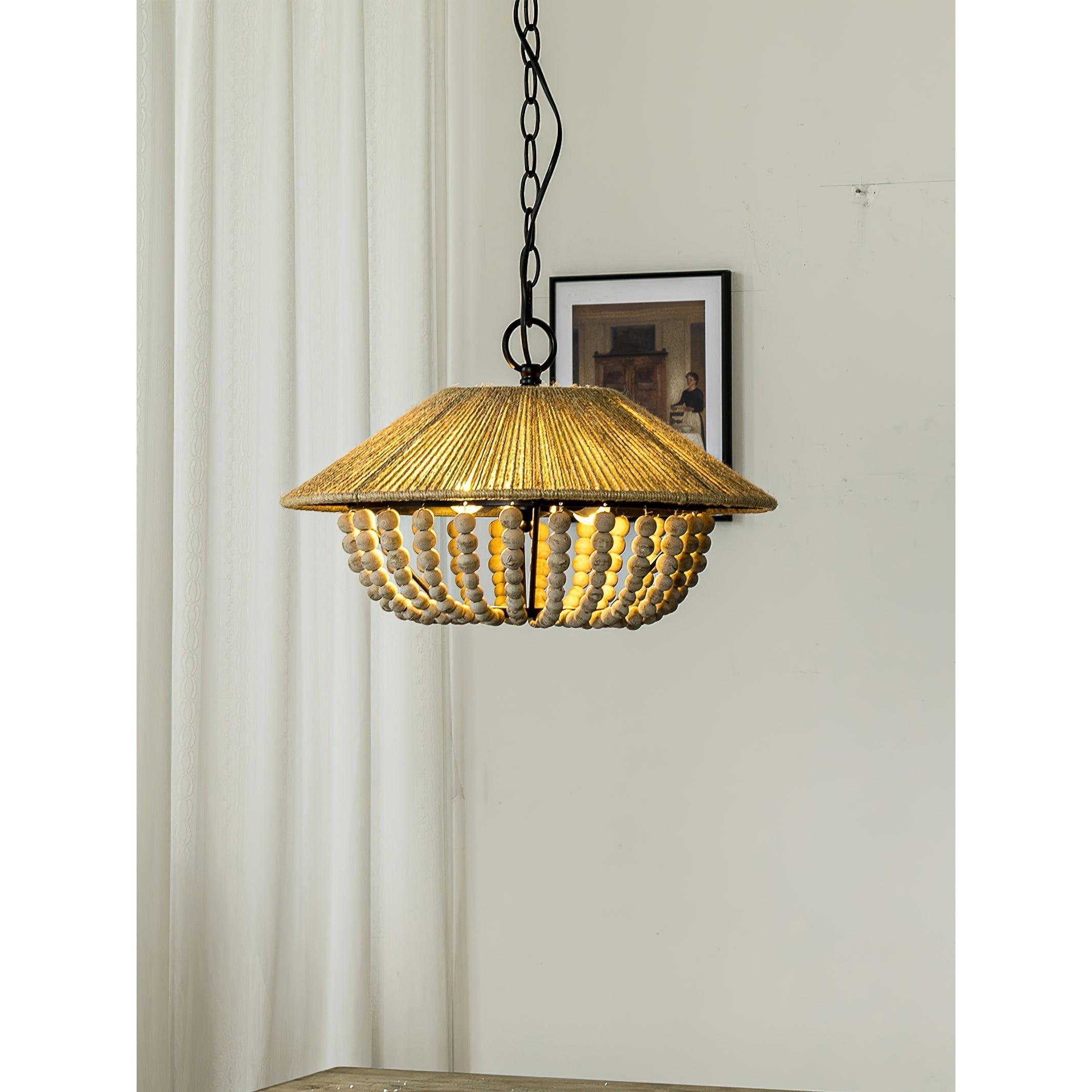 Elmarion Eleganz Natur Landhaus Holz Pendelleuchte-Letslighting