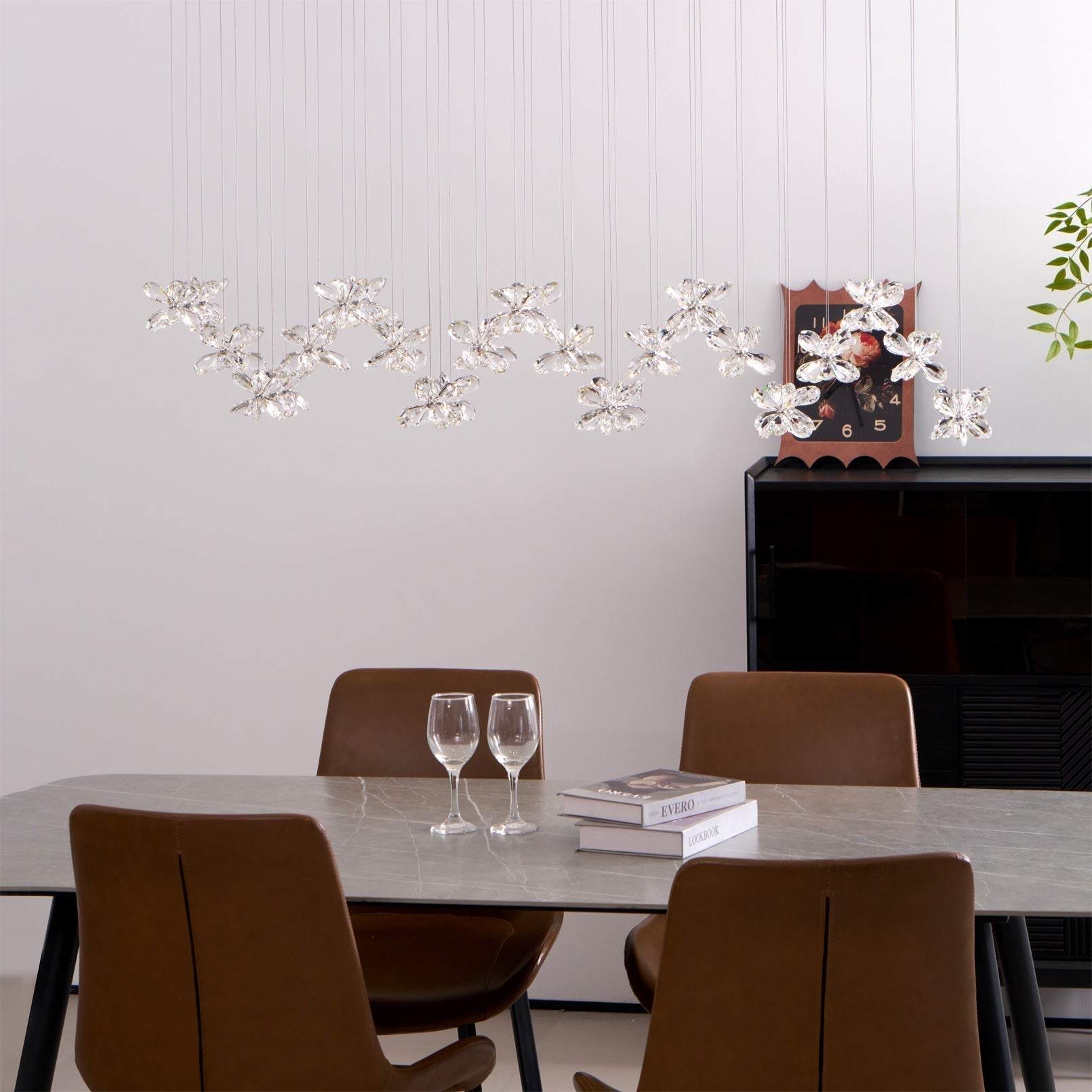 Lustra Kronleuchter Kristall Schmetterling Blumen Cluster-Letslighting