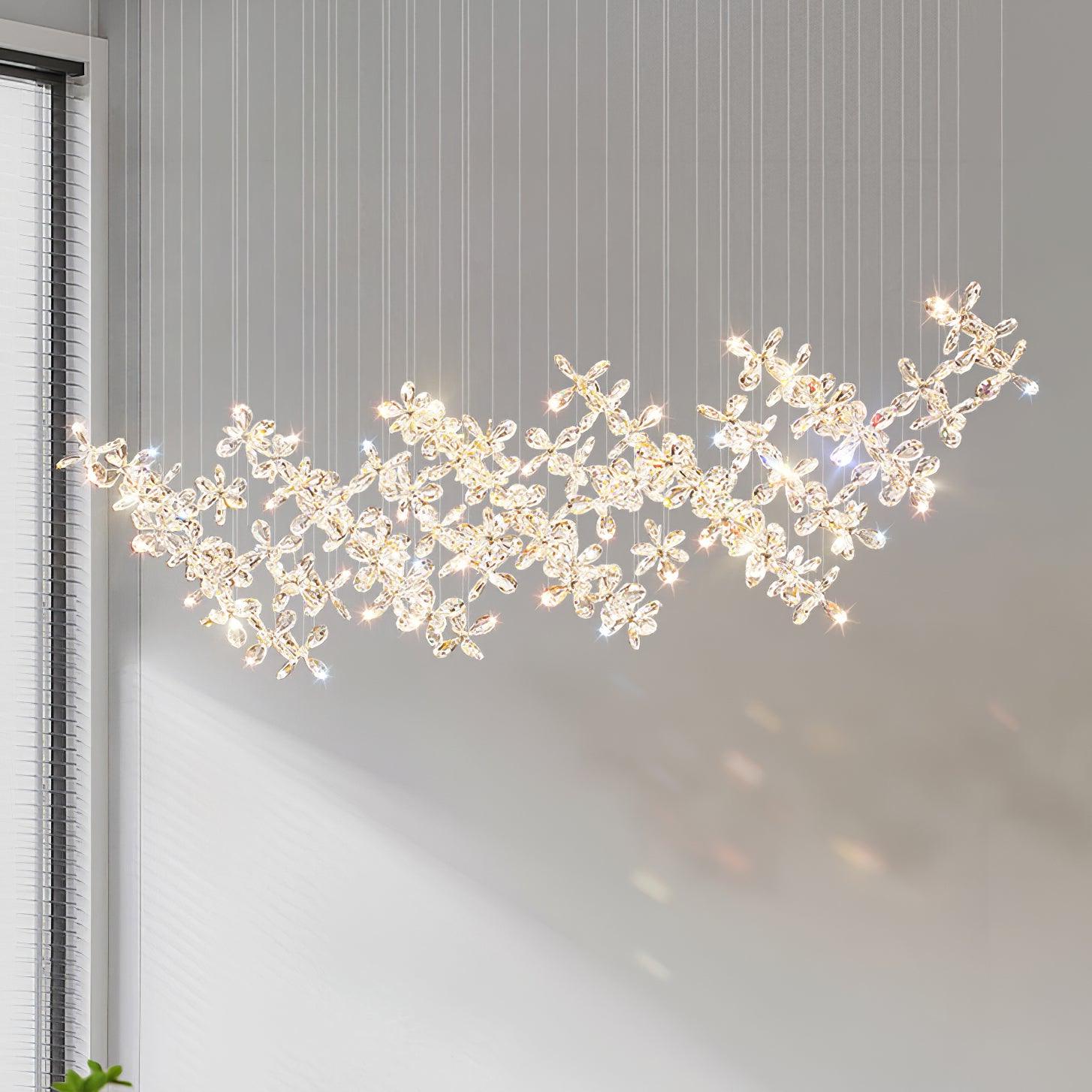 Lustra Kronleuchter Kristall Schmetterling Blumen Cluster-Letslighting