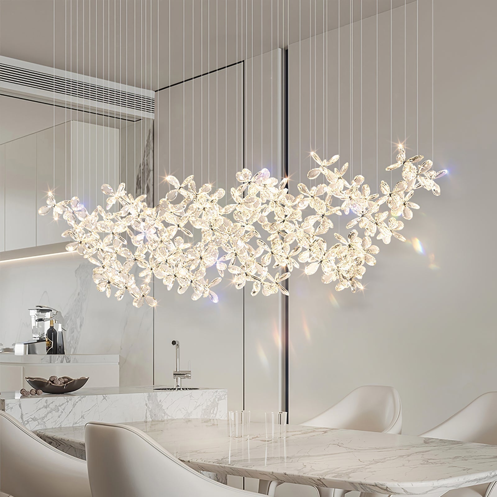 Lustra Kronleuchter Kristall Schmetterling Blumen Cluster-Letslighting