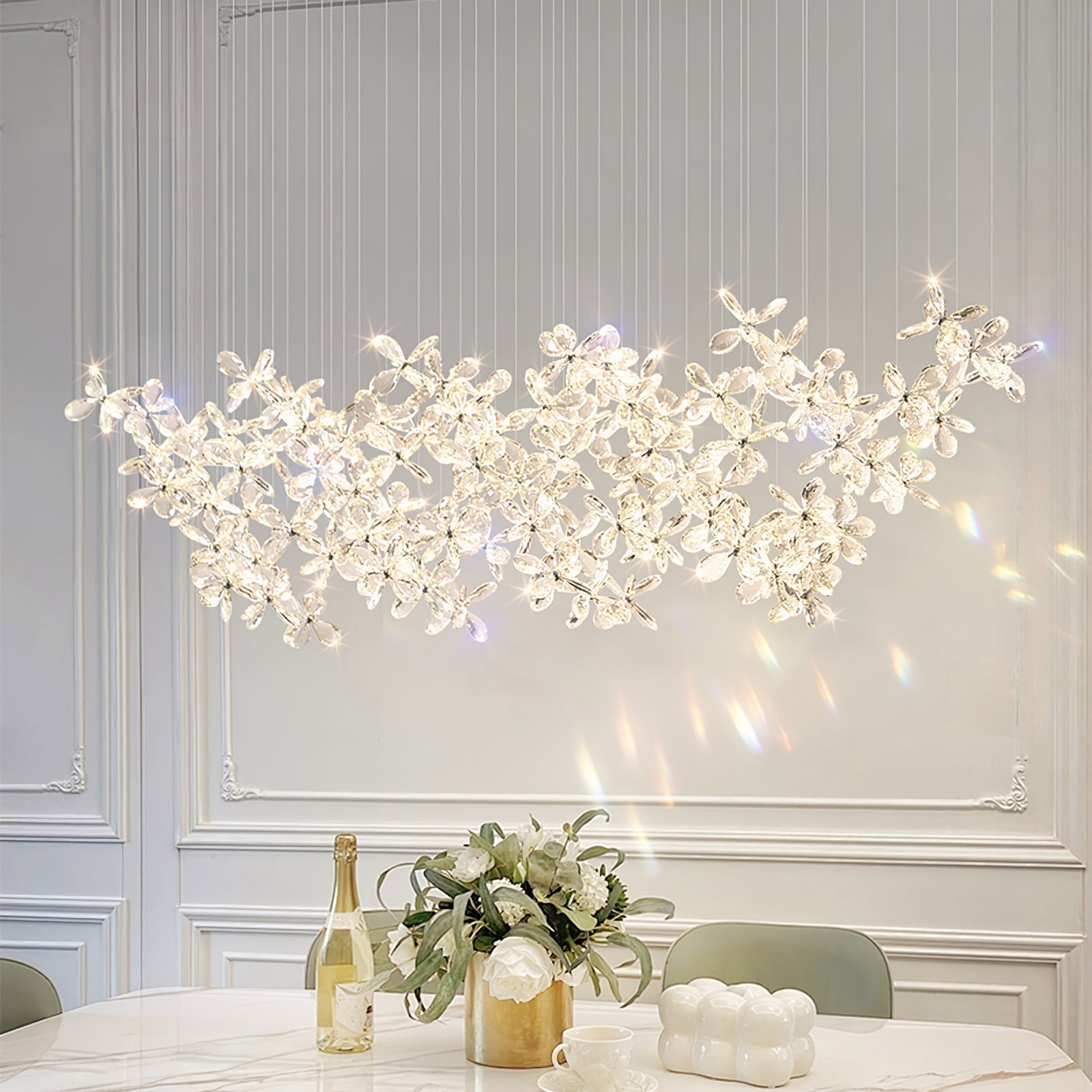 Lustra Kronleuchter Kristall Schmetterling Blumen Cluster-Letslighting