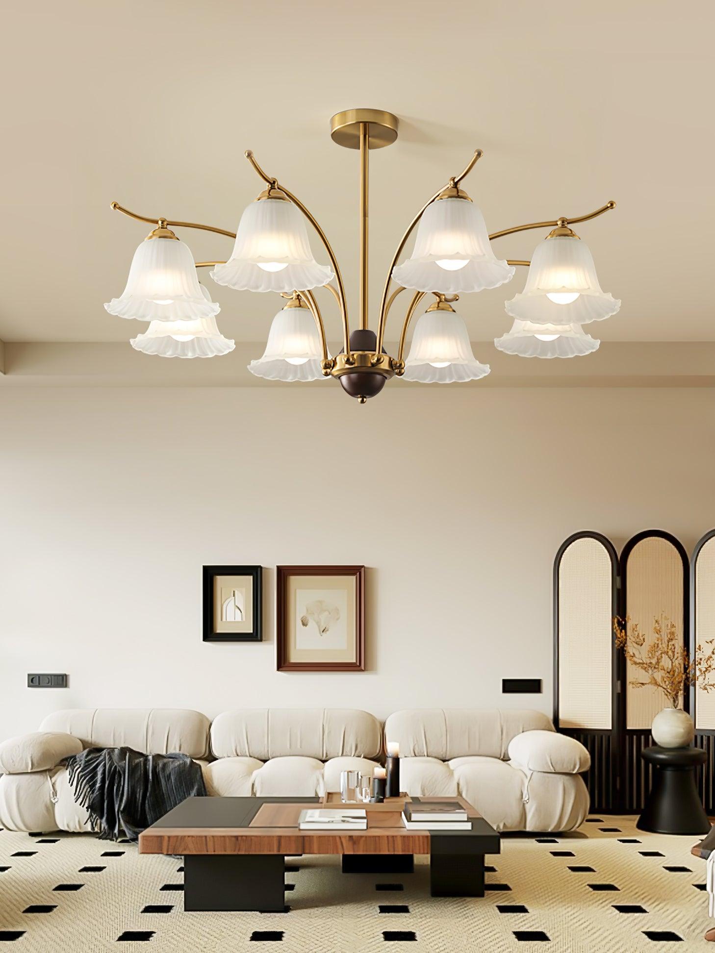 Civinora Brass Alabaster Chandelier - Neutralighting