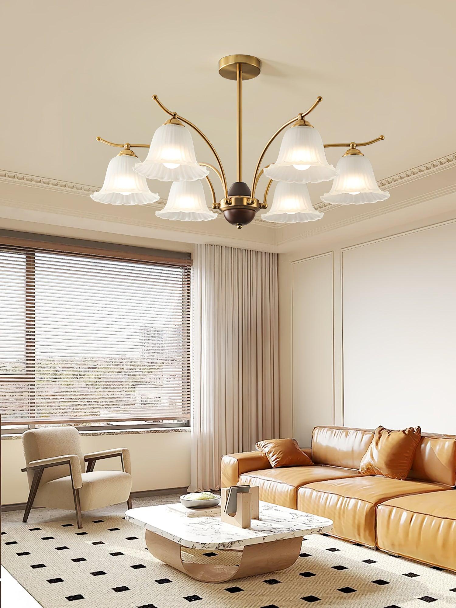 Civinora Brass Alabaster Chandelier - Neutralighting
