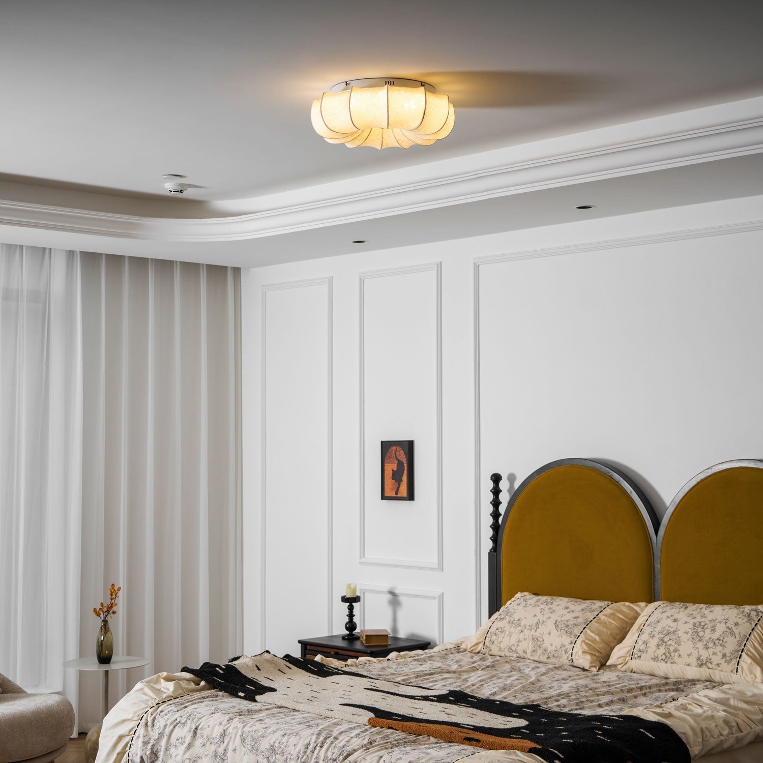 Vivaria Premium Nordic Art Deckenleuchte aus Holz und Stoff-Letslighting