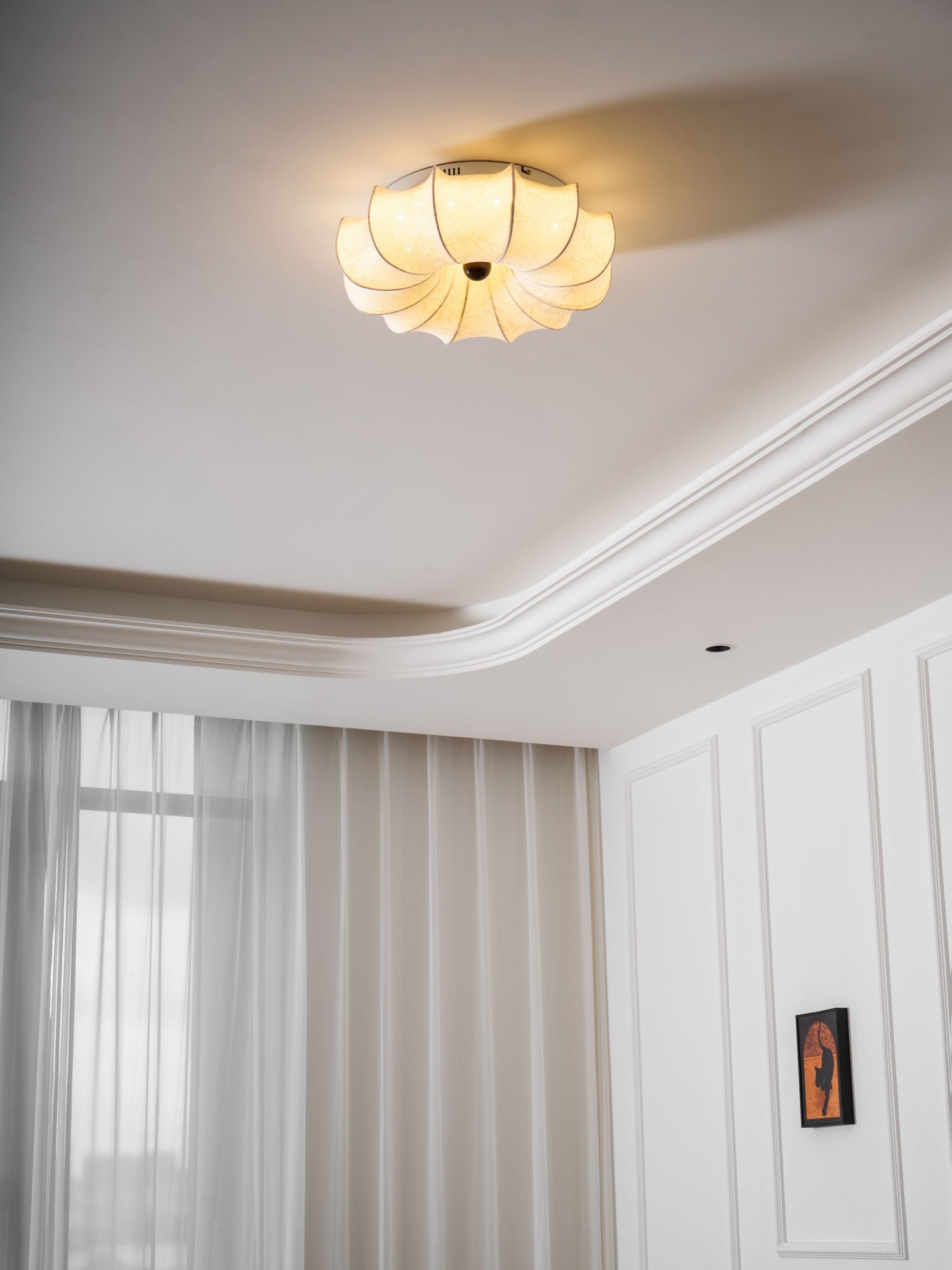 Vivaria Premium Nordic Art Deckenleuchte aus Holz und Stoff-Letslighting