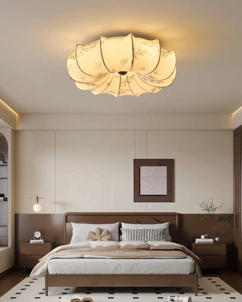 Vivaria Premium Nordic Art Deckenleuchte aus Holz und Stoff-Letslighting