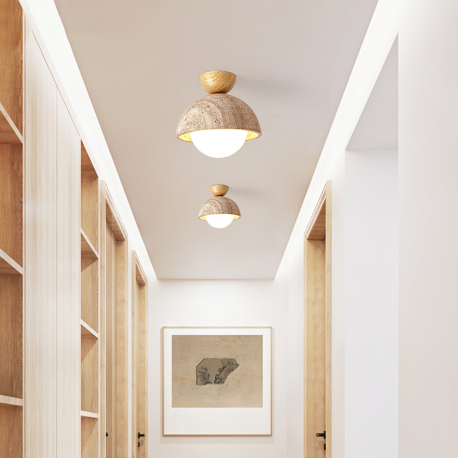 Solana Travertine Ceiling Light - Blowlighting