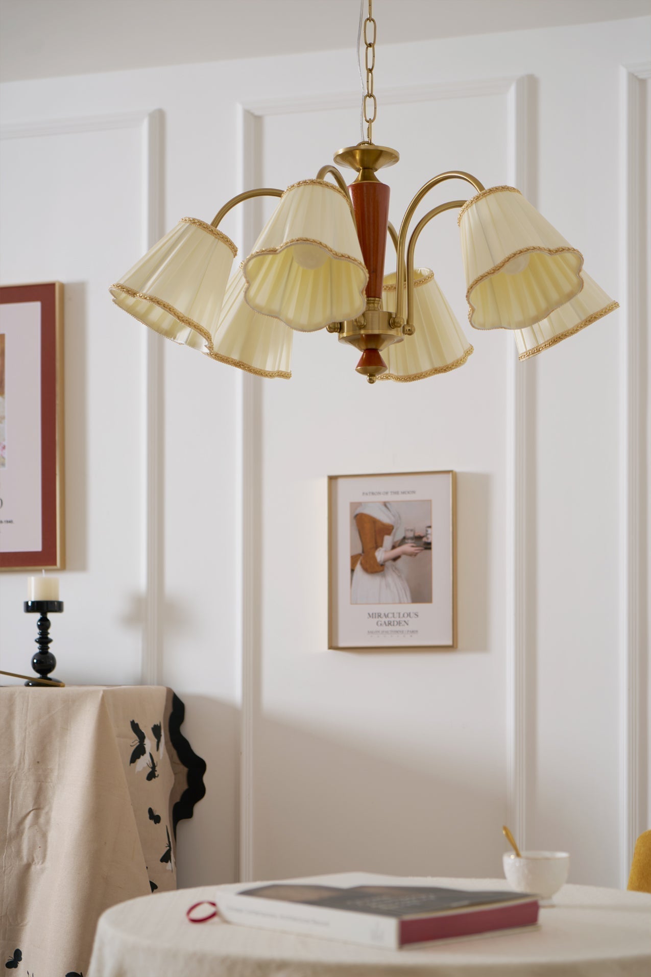 Elijh Vintage Stoff-Kronleuchter-Letslighting