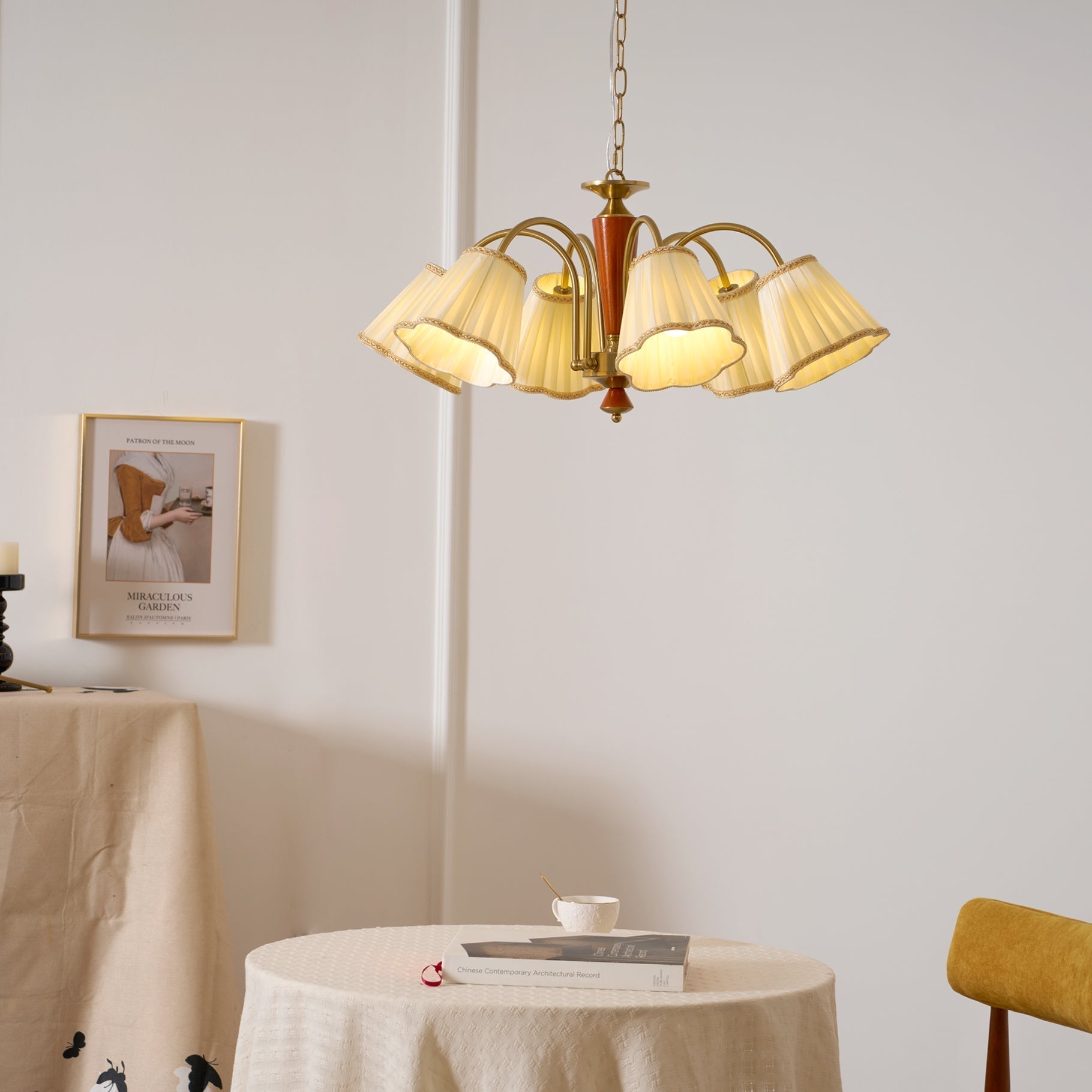 Elijh Vintage Stoff-Kronleuchter-Letslighting