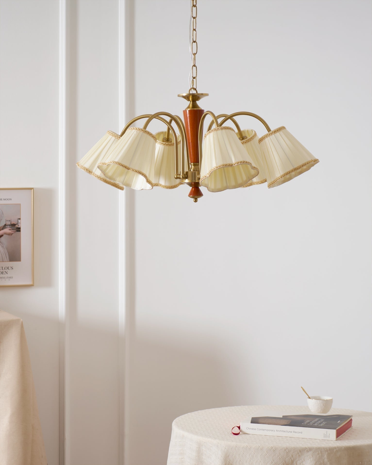 Elijh Vintage Stoff-Kronleuchter-Letslighting