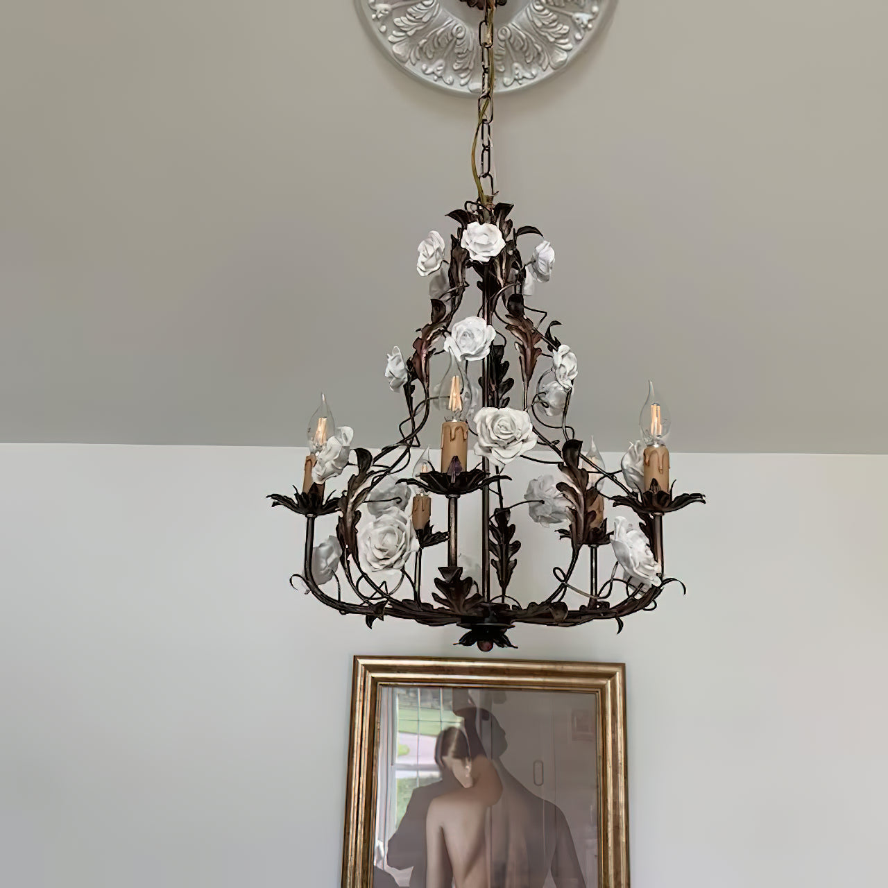 Araeyra Postmoderner Luxus Rosen-Keramik-Kronleuchter-Letslighting